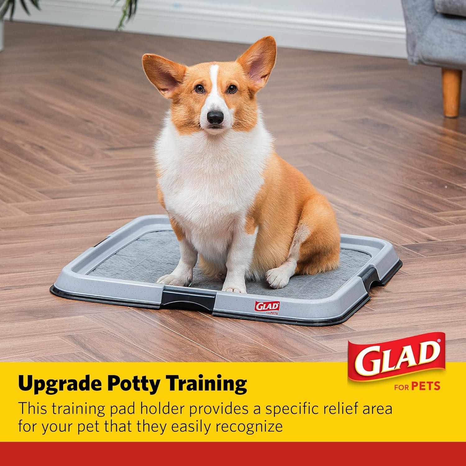 GLAD For Pets Dog Training Pad Potty Training Pad Holder with Leak Protection 23"x23"