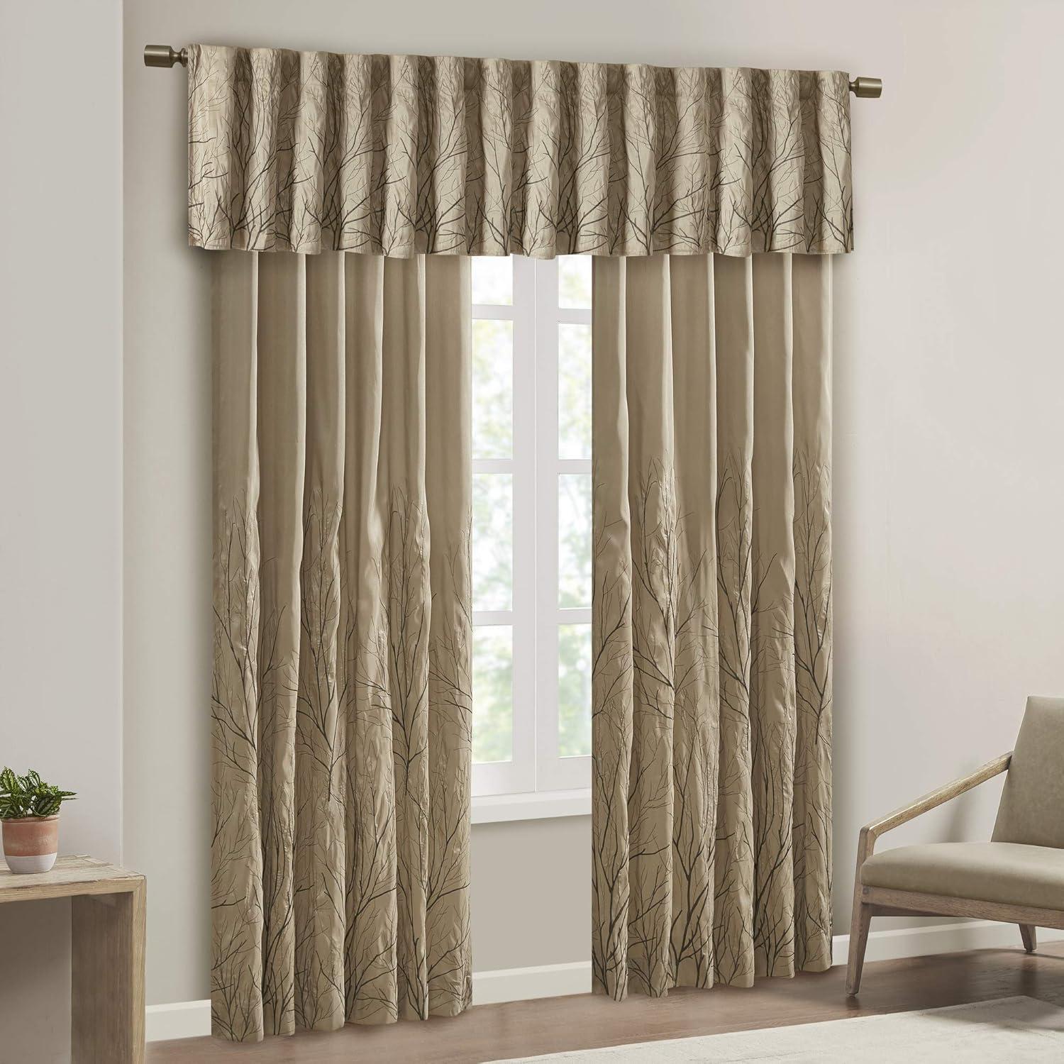 Andora Faux Silk Embroidered Window Valance