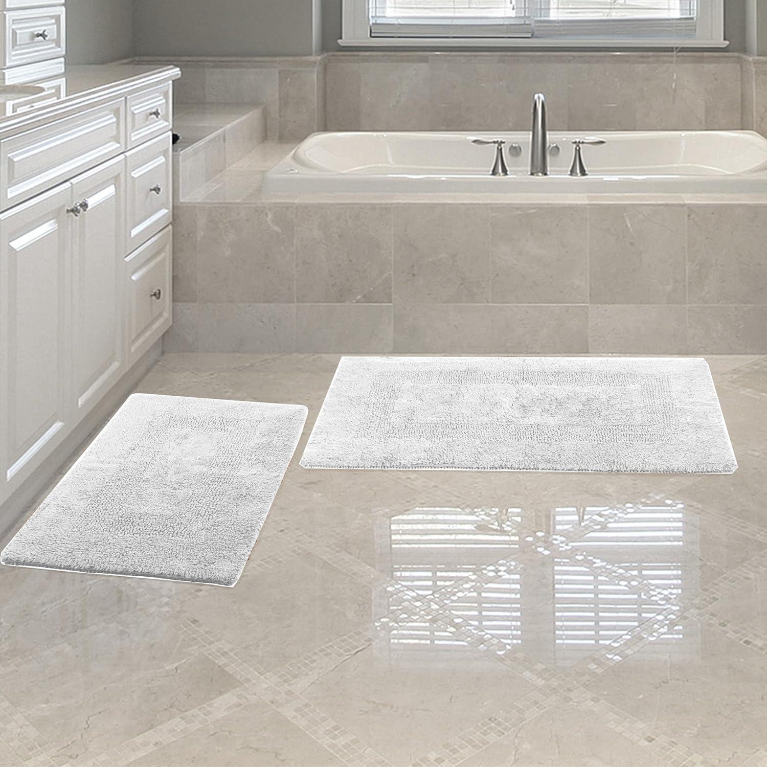 Lavish Home 100% Cotton 2-Piece Reversible Rug Set