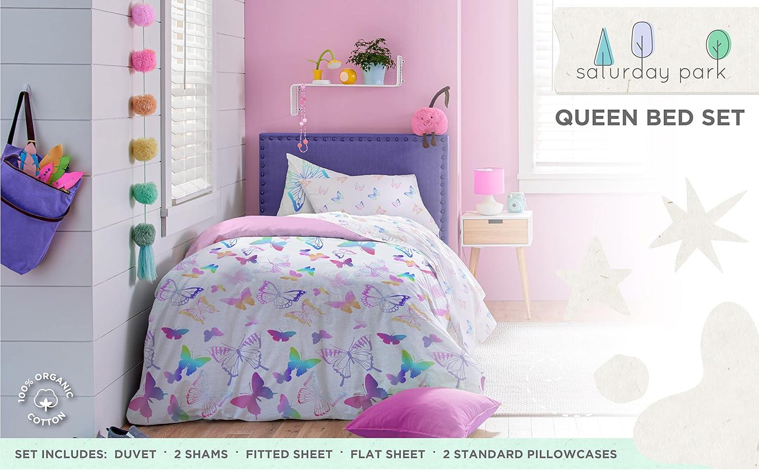 Saturday Park Ombre Butterflies 100% Organic Cotton Bed Set