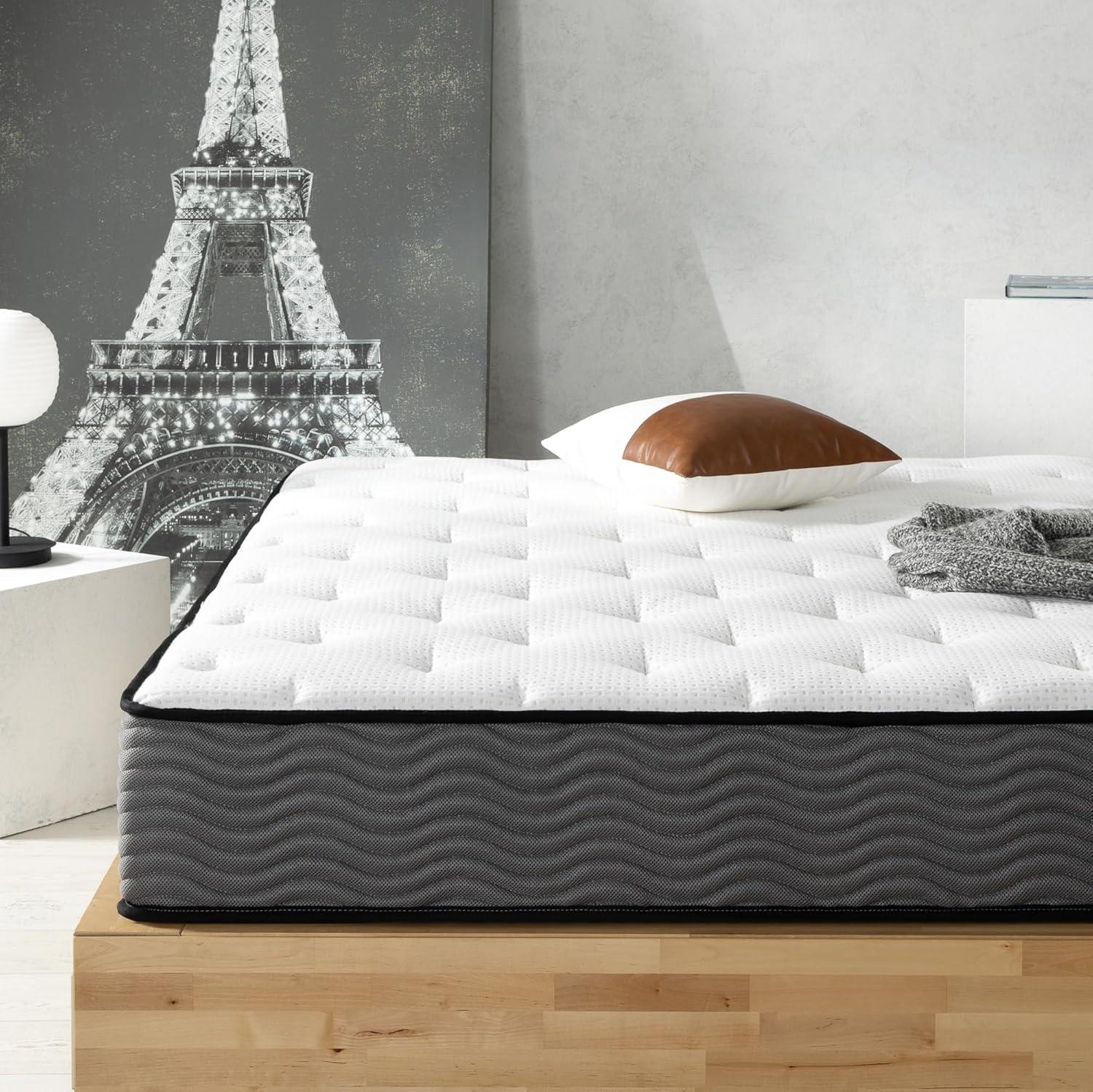 ZHENYING 10 Inch True Support Hybrid Mattress [New Version], Queen, Fiberglass Free, Medium Feel, Motion Isolation, Certified Safe Foams & Fabric, Mattress in A Box