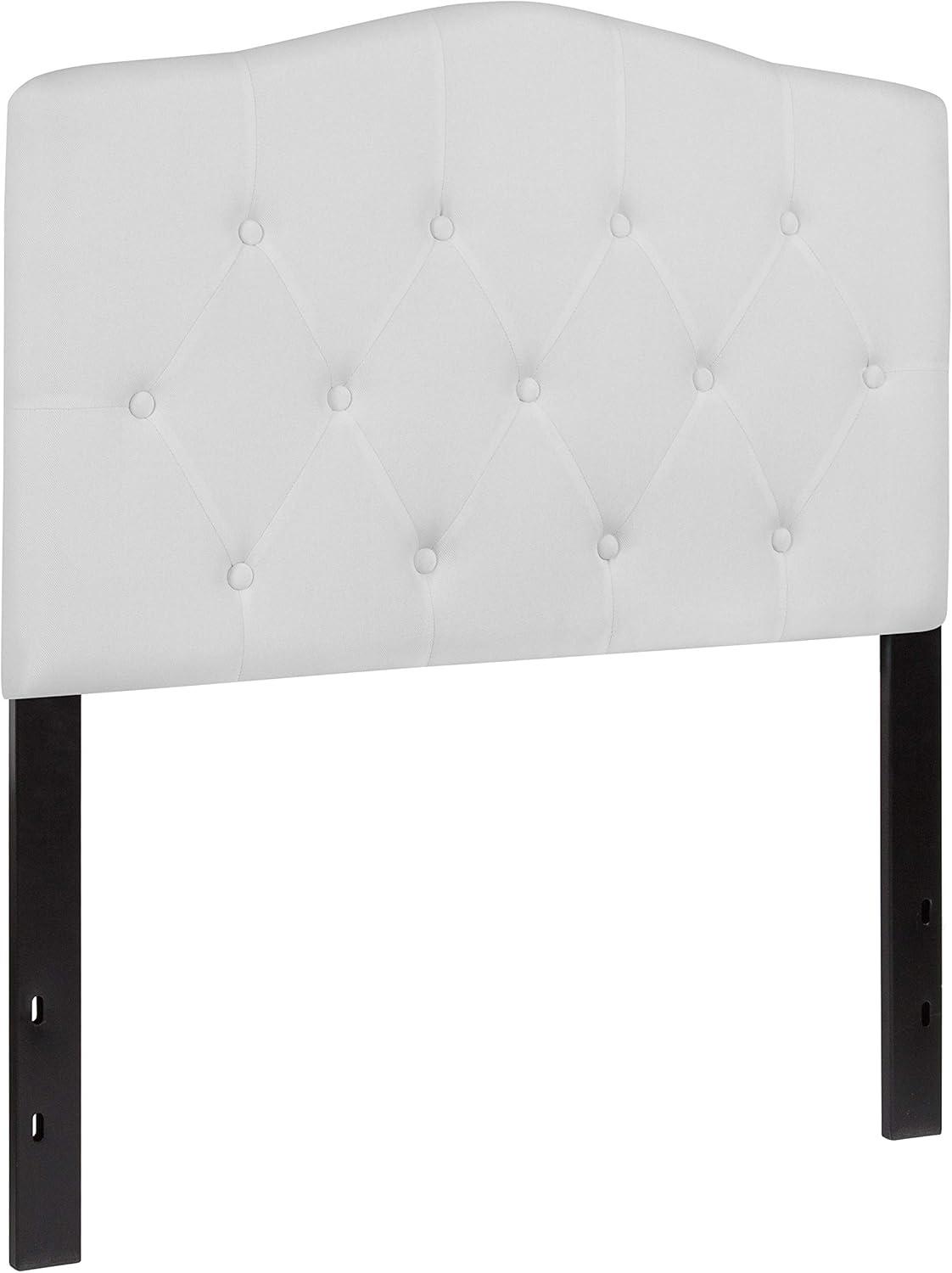 Flash Furniture Cambridge Tufted Upholstered Twin Size Headboard in White Fabric