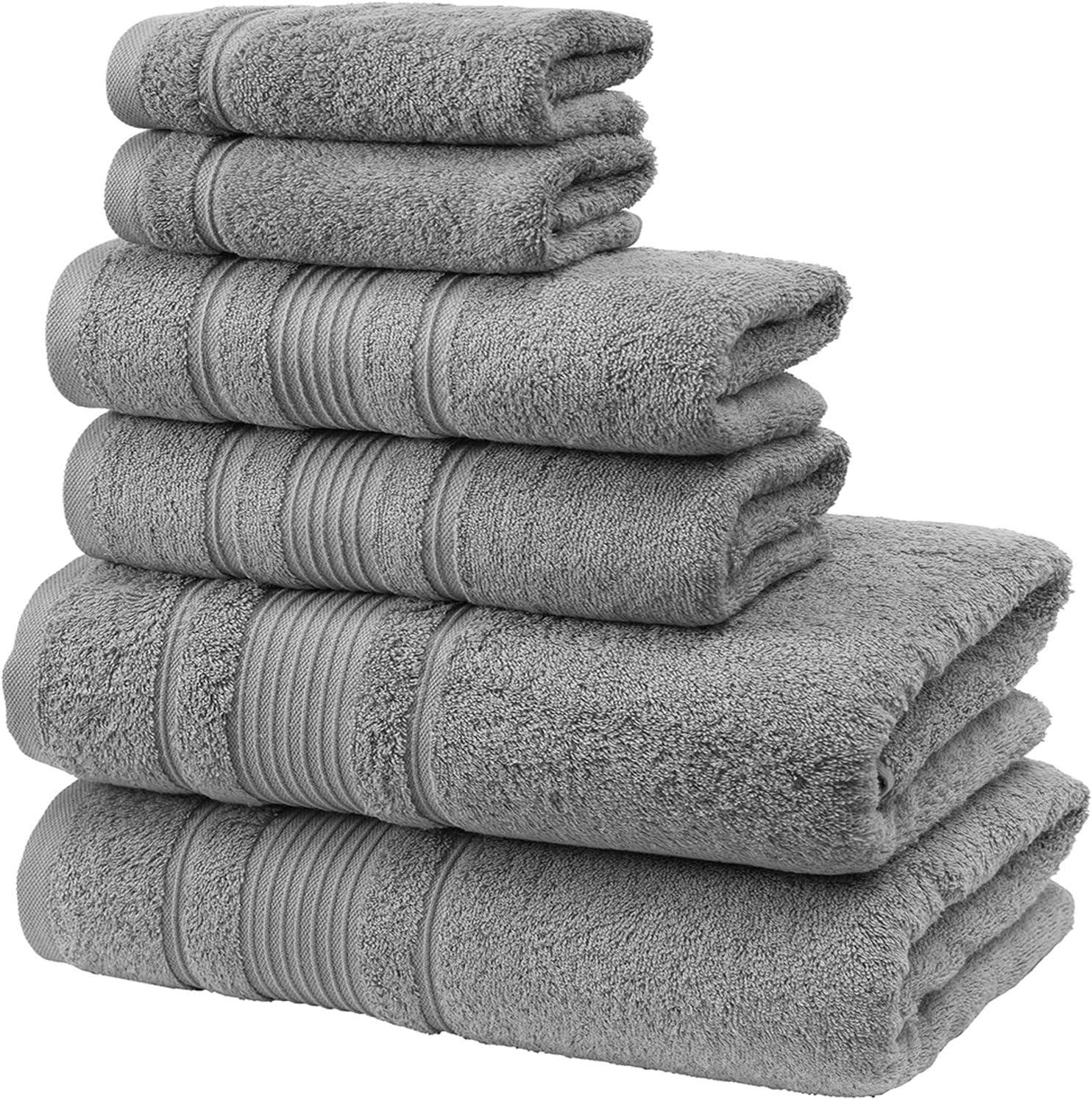 2-Piece Bath Towels Set for Bathroom, Spa & Hotel Quality | 100% Cotton Turkish Towels | Absorbent, Soft, and Eco-Friendly (Gray)