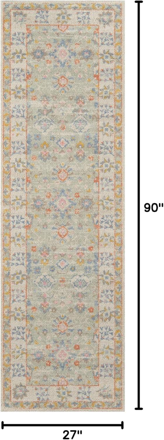 Momeni Anatolia Machine Made Wool and NylonLight Blue Runner 2'3" X 7'6"