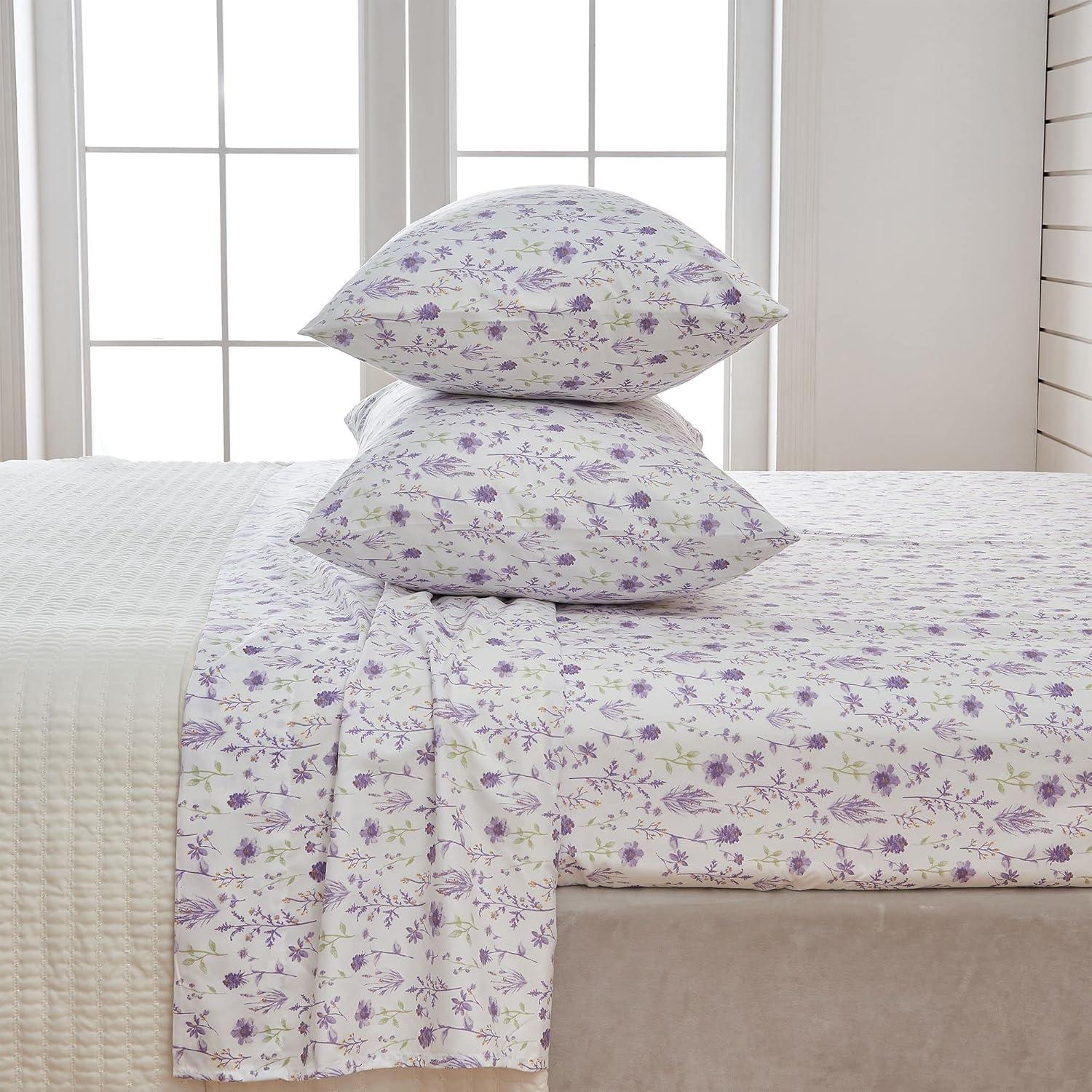 Winter Floral Brushed Microfiber Sheet Set - Great Bay Home