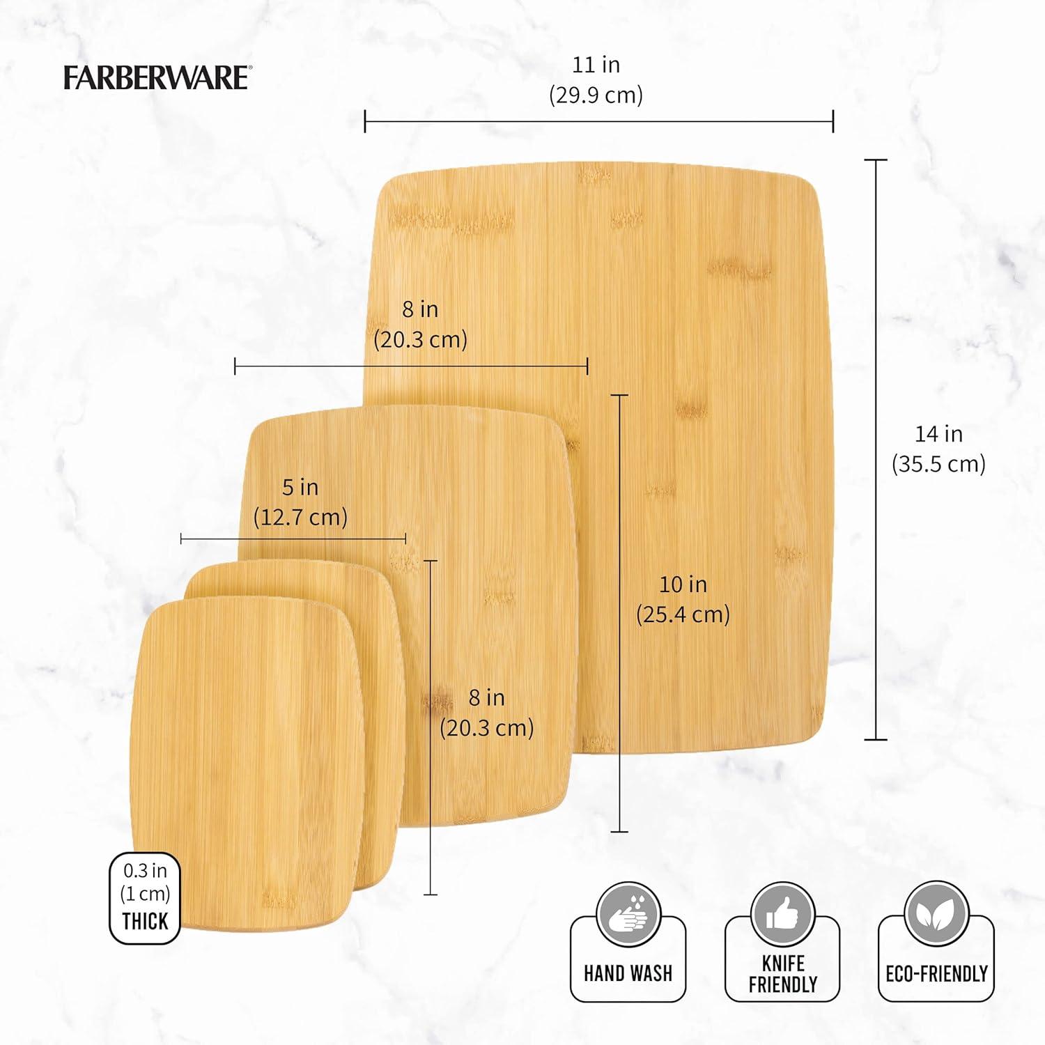 Eco-Friendly Bamboo Reversible Cutting and Charcuterie Board Set