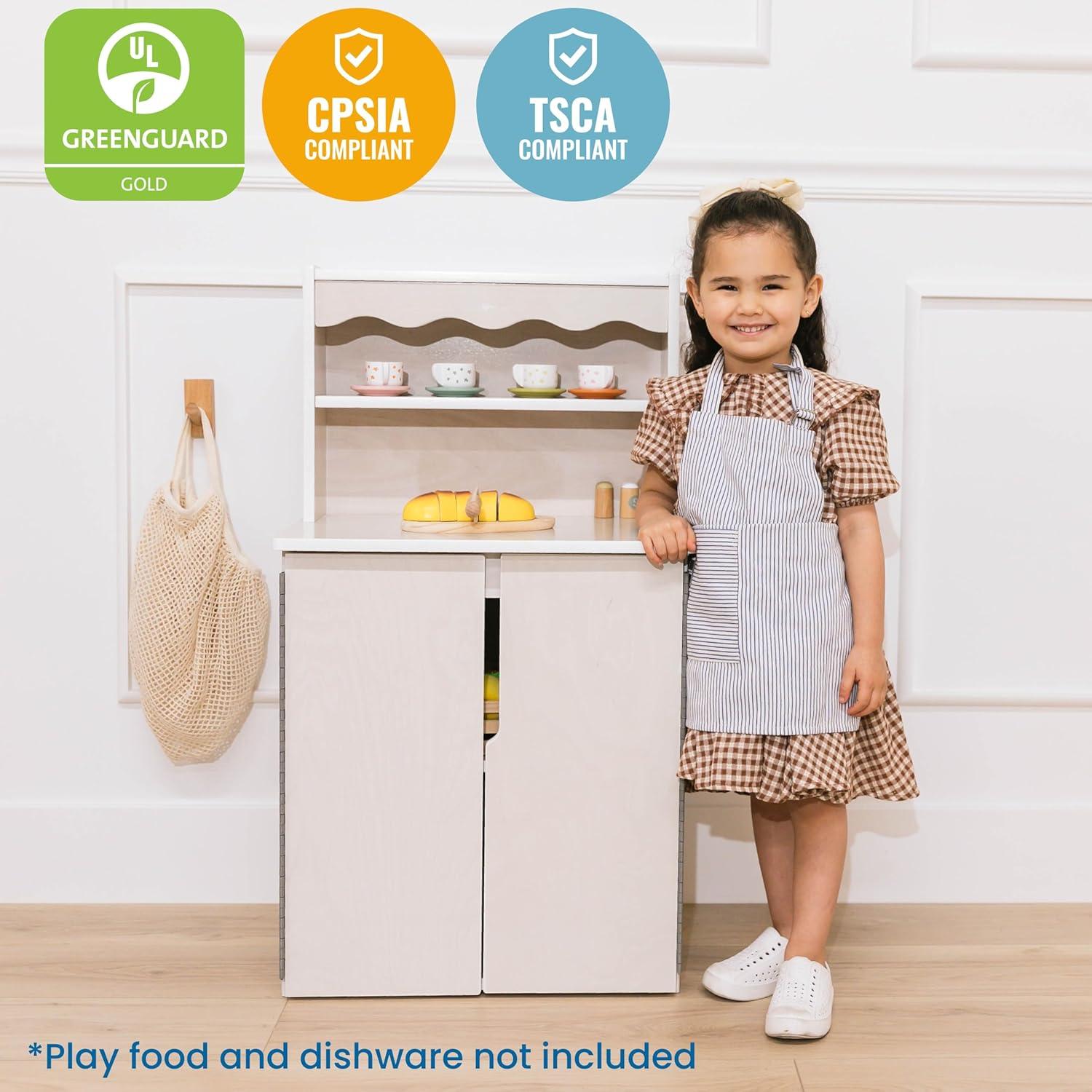 ECR4Kids Play Kitchen Storage Cupboard, Wooden Playset