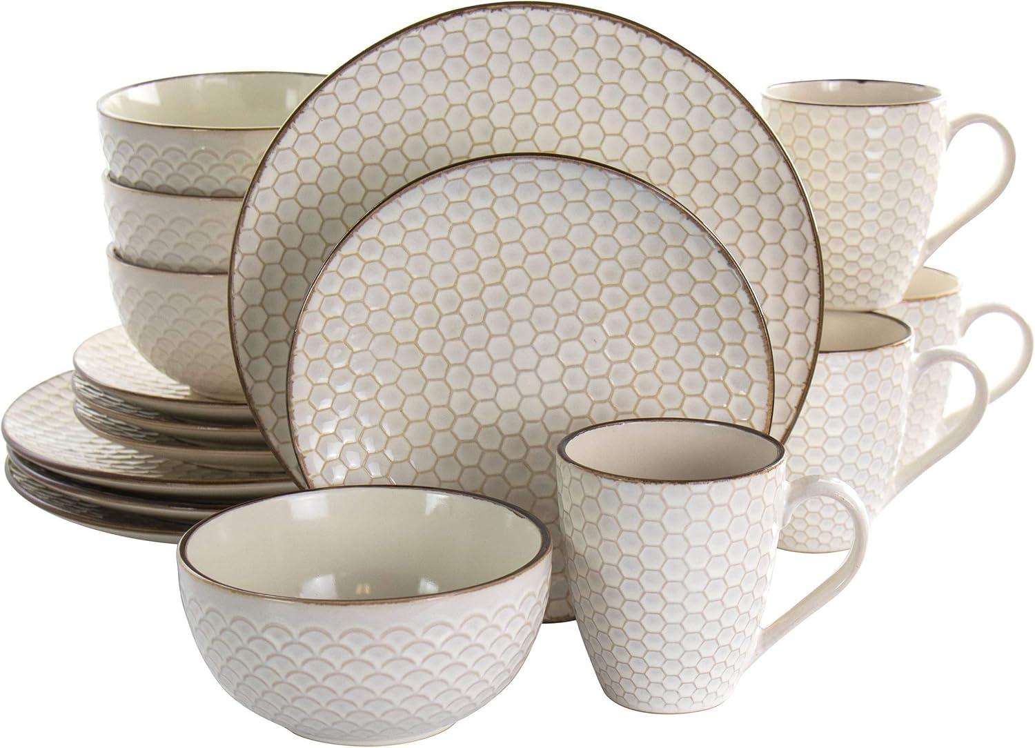 16 Piece Stoneware Dinnerware Set - Service for 4