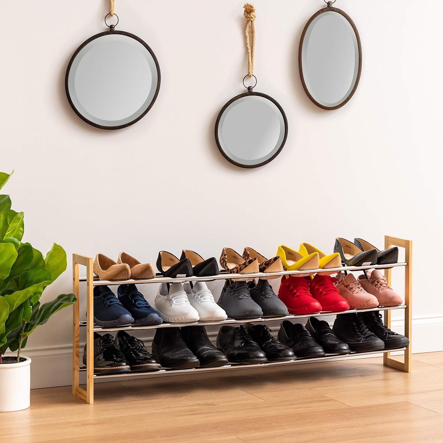15 Pair Stackable Shoe Rack