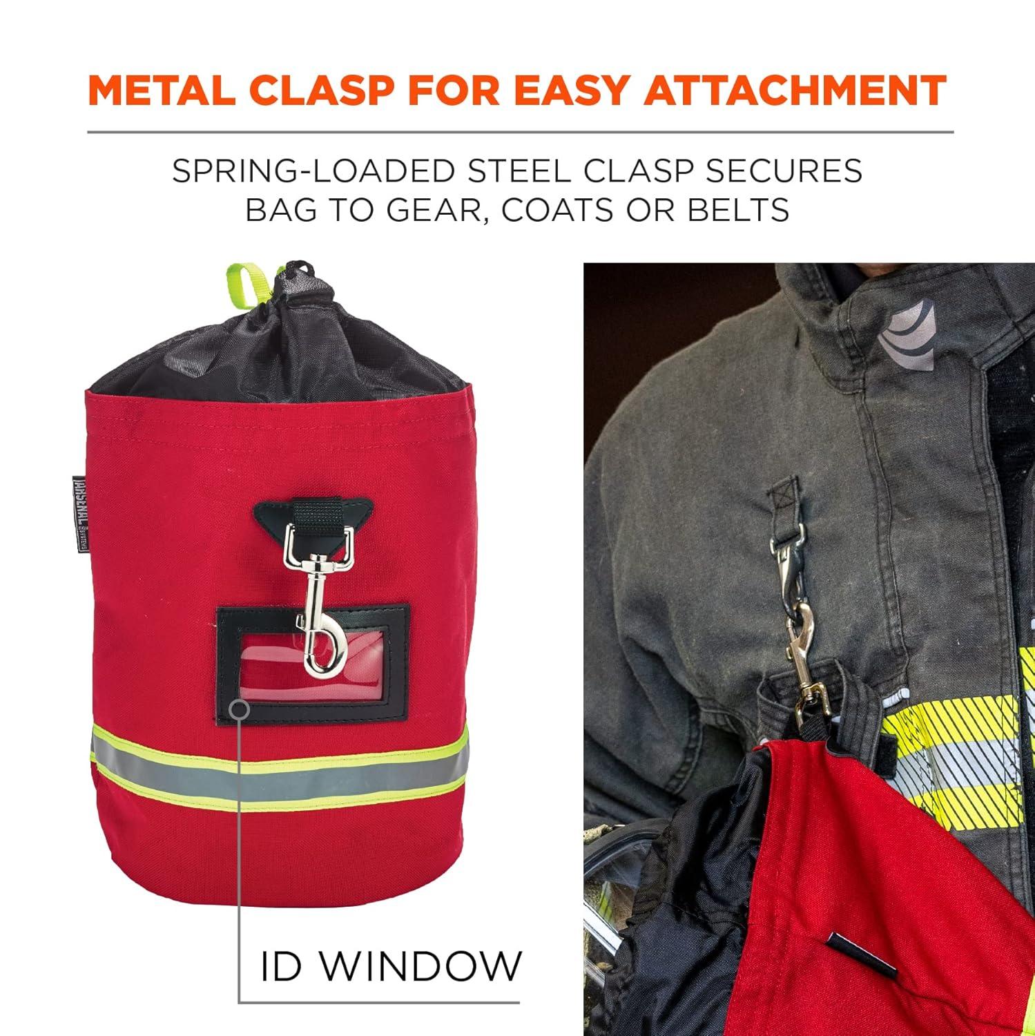 Arsenal Red Nylon Firefighter SCBA Mask Bag with Drawstring Closure