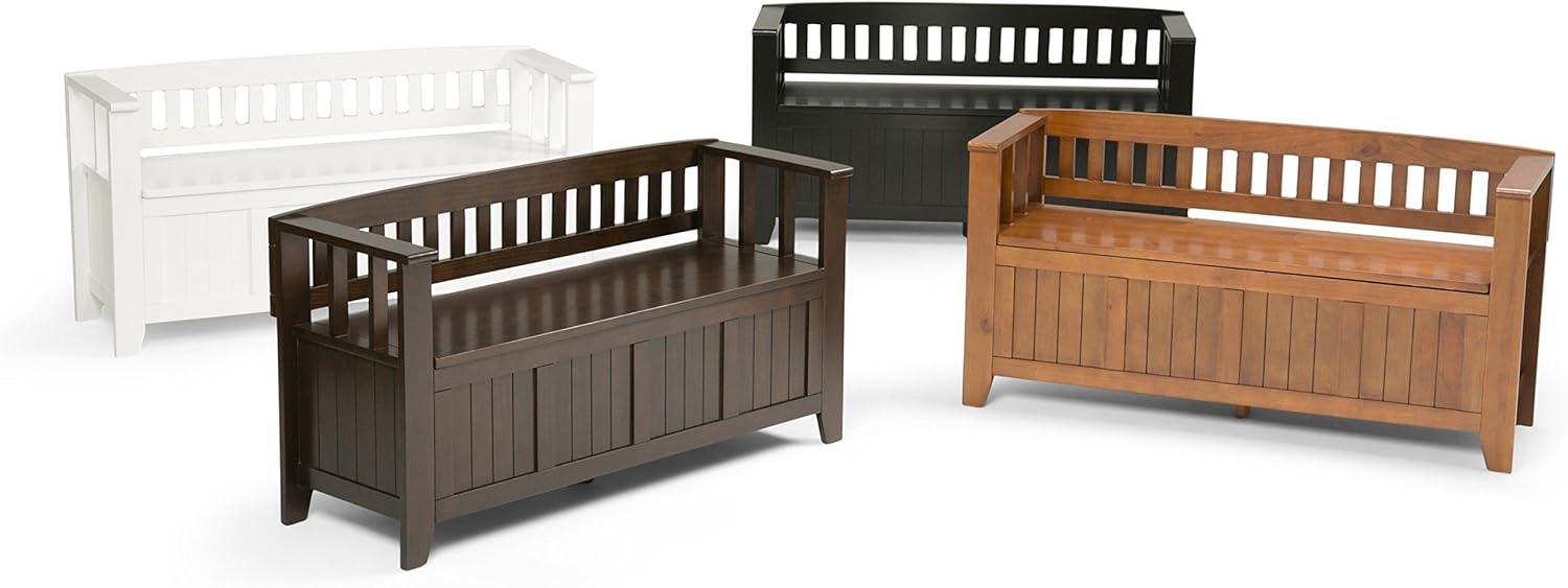 Acadian Light Avalon Brown Solid Wood Transitional Storage Bench