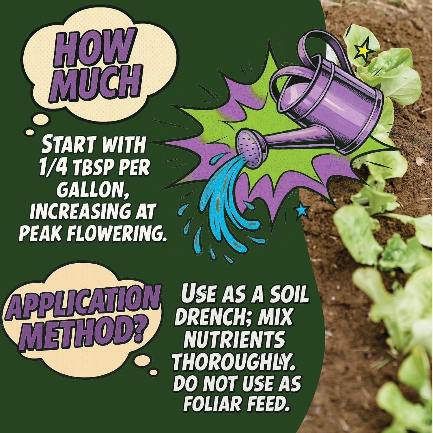 Growganica Incredible Bulk Organic Bloom Booster Garden Fertilizer 0.1-10-25 (1lb)