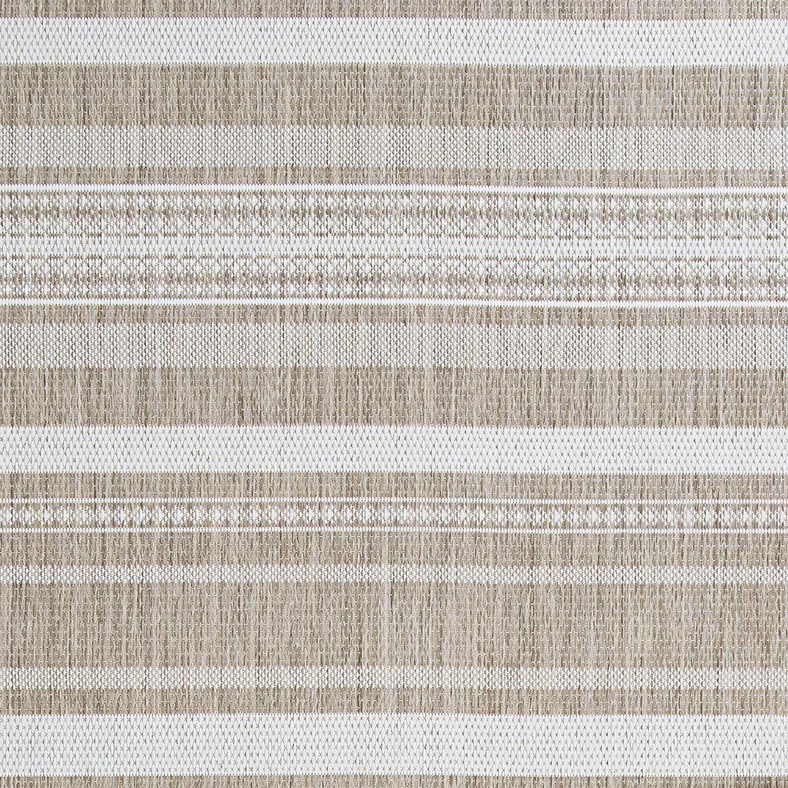 Champagne Taupe Striped Synthetic 8' x 10' Indoor/Outdoor Rug