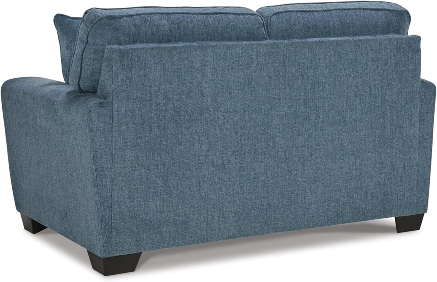 Cashton Contemporary Blue Fabric Loveseat with Removable Cushions