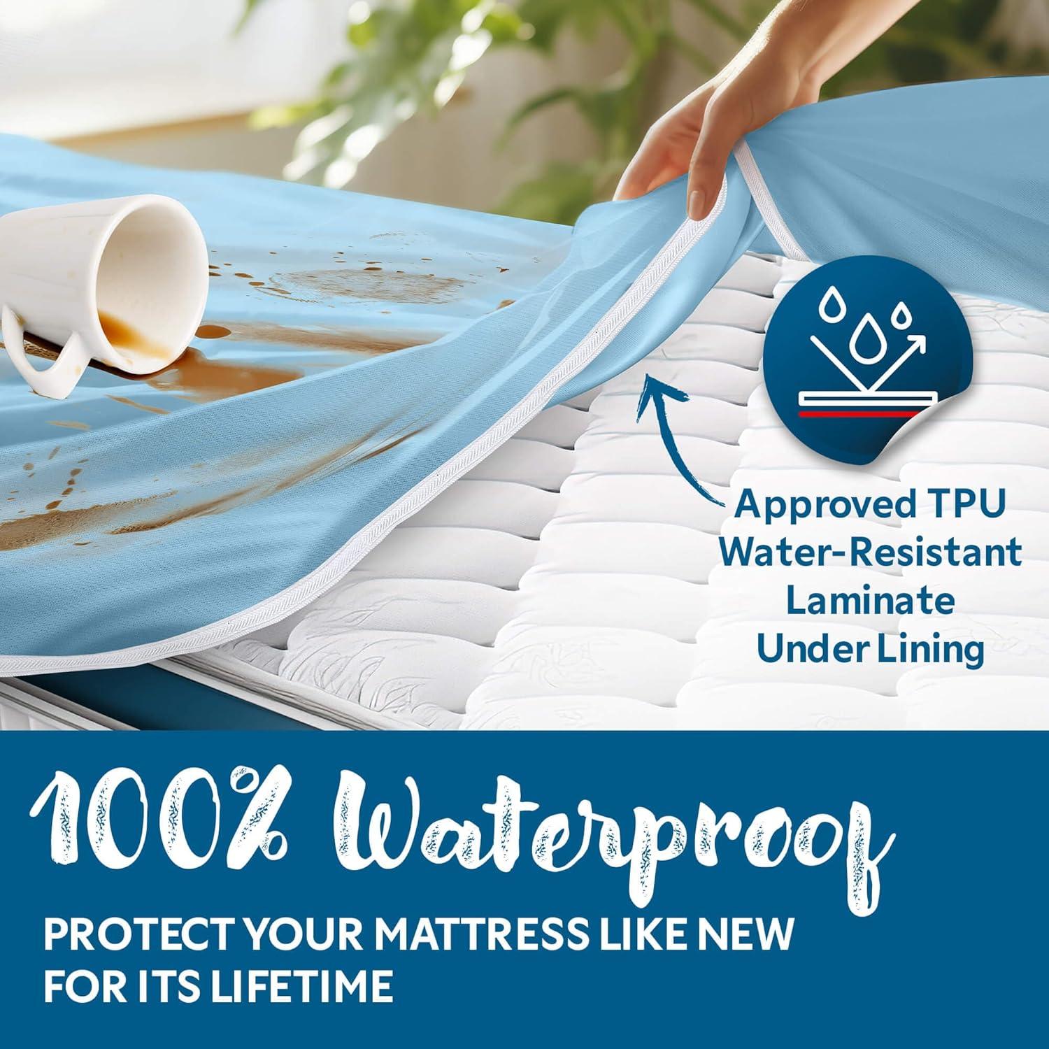 Guardmax - Bed Bug Proof Mattress Protector - Zippered Style - Light Blue - 24" x 38" x 3" (Portacrib)