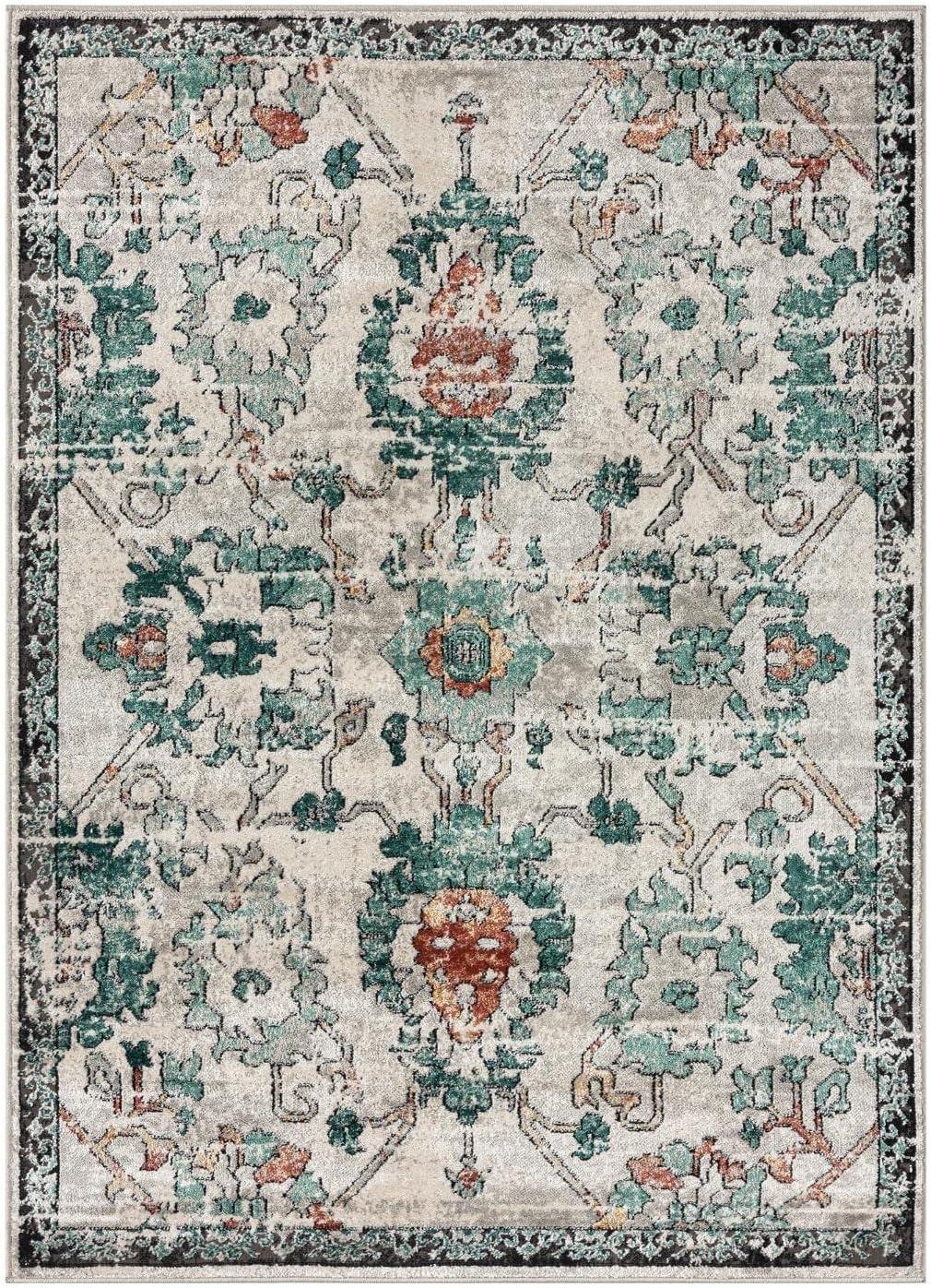 Luxe Weavers Oriental Floral Distressed Area Rug