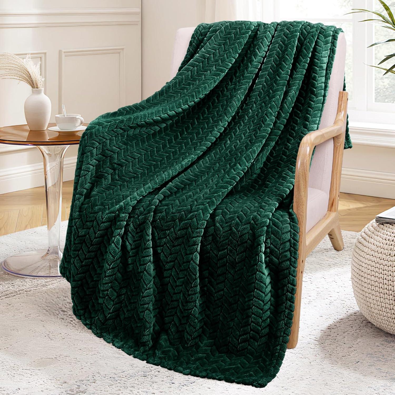 PAVILIA Soft Waffle Blanket Throw for Sofa Bed, Lightweight Plush Warm Blanket for Couch