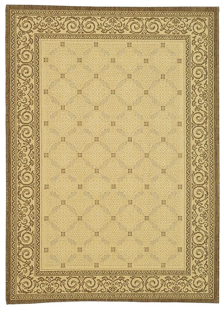 Courtyard CY7427 Power Loomed Indoor/Outdoor Area Rug - Beige/Navy - 5'3"x7'7" - Safavieh.