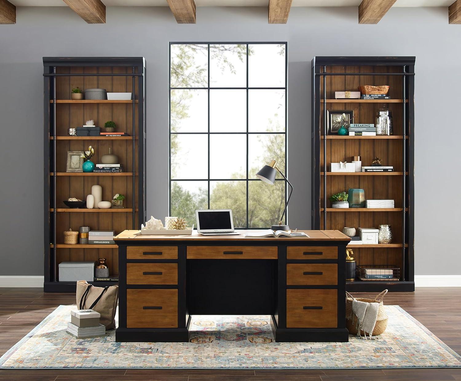 Martin Furniture Toulouse Wood Executive Desk Writing Table Office Desk Black