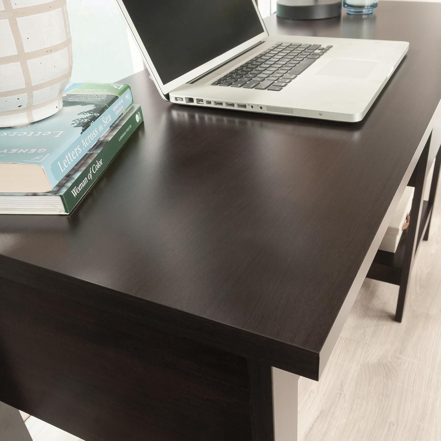 Cinnamon Cherry Wood Desk with Drawer and Filing Cabinet