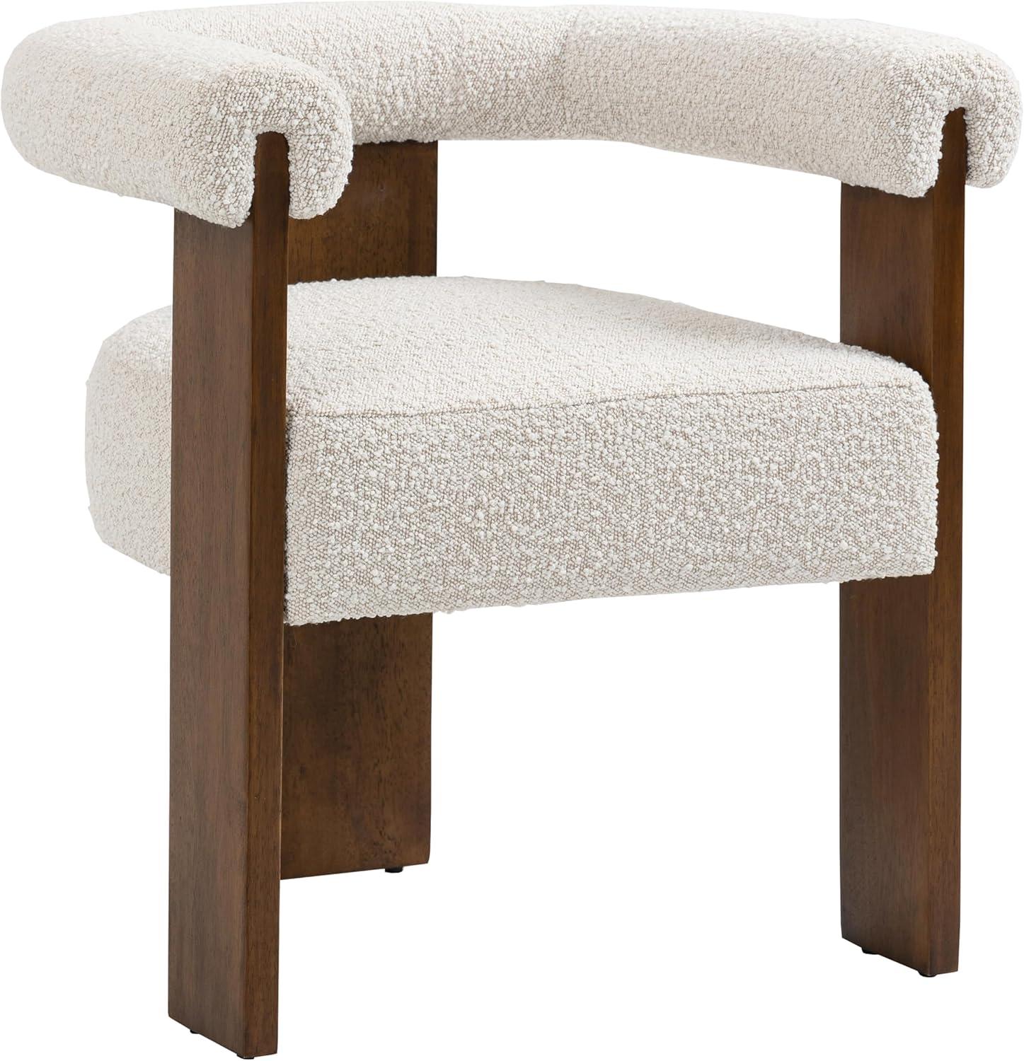 Meridian Furniture Barrel Cream Boucle Fabric Dining Chair