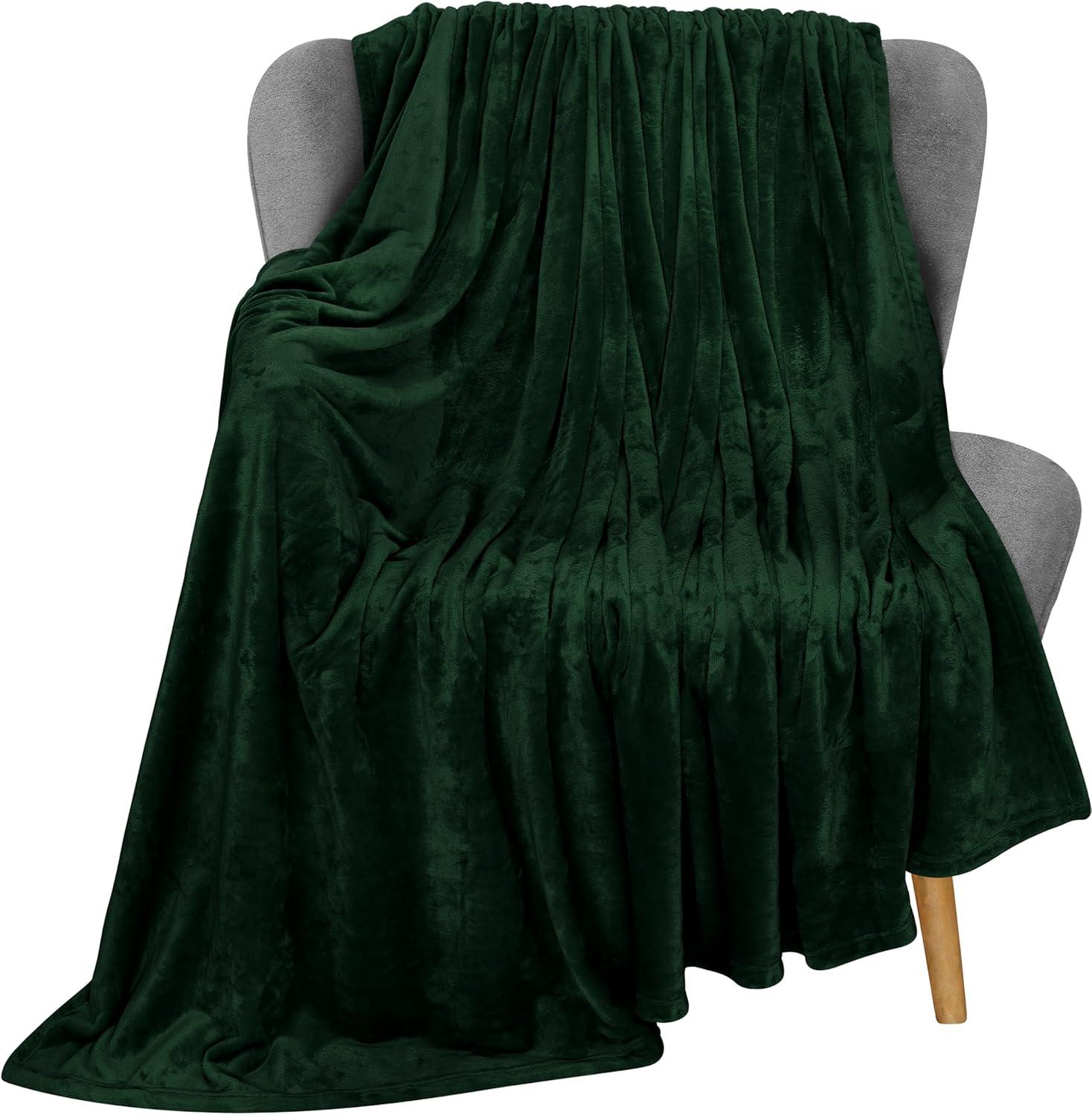 Utopia Bedding Fleece Blanket Throw Size Forest Green 300GSM Luxury Anti-Static Fuzzy Soft Microfiber Blanket for Couch, Sofa and Bed (60x50 Inch)