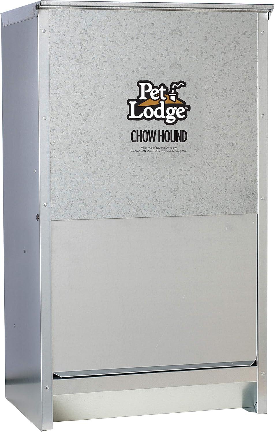 Little Giant Pet Lodge Dry Food Automatic Steel Dog Feeder Chow Hound 25 Pound Capacity