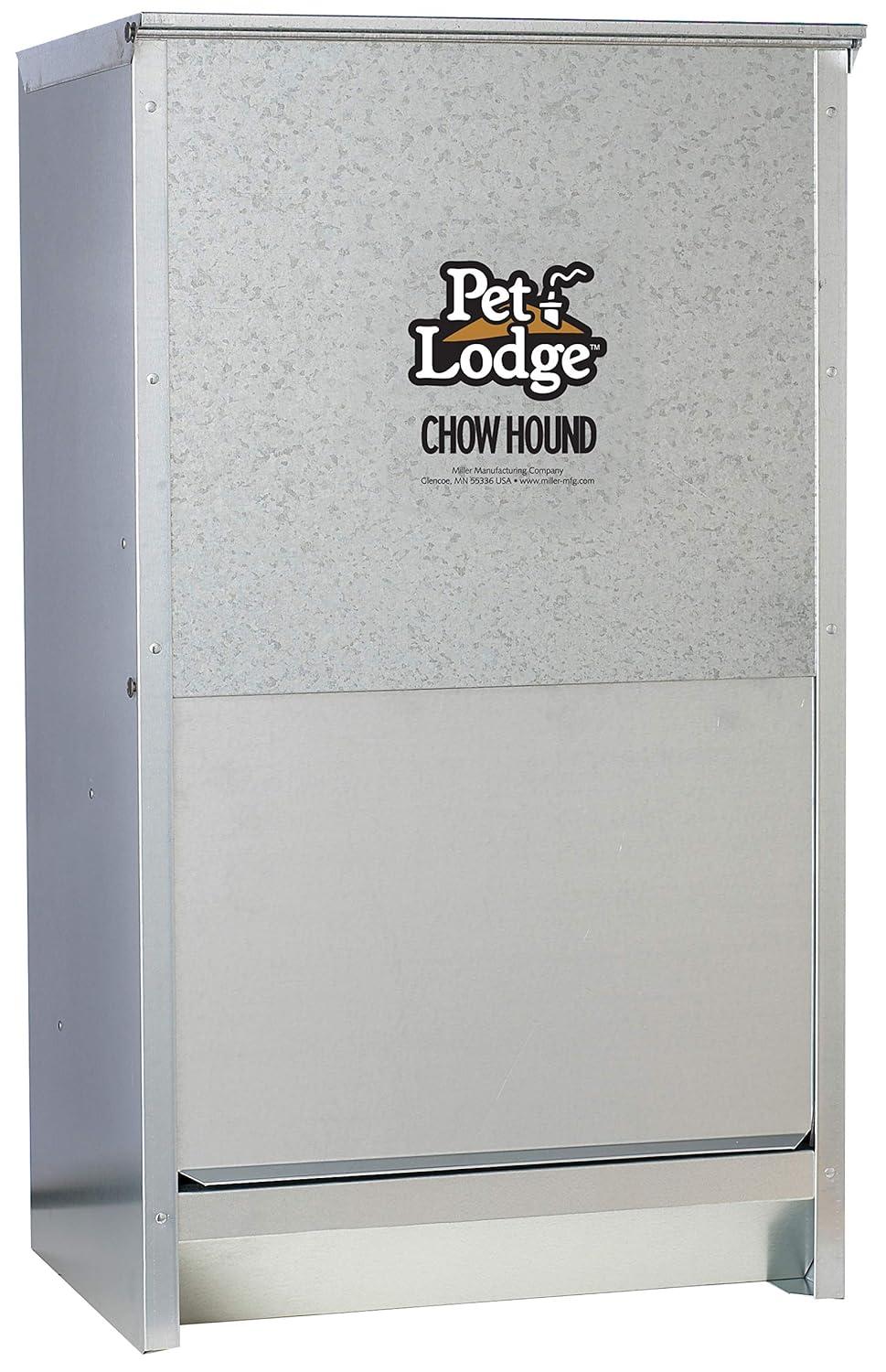 Little Giant Pet Lodge Dry Food Automatic Steel Dog Feeder Chow Hound 25 Pound Capacity