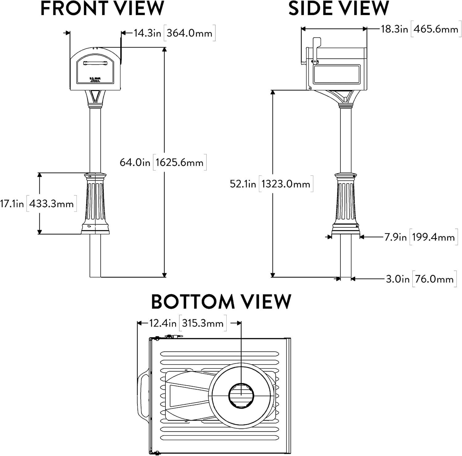 Post Mounted Mailbox