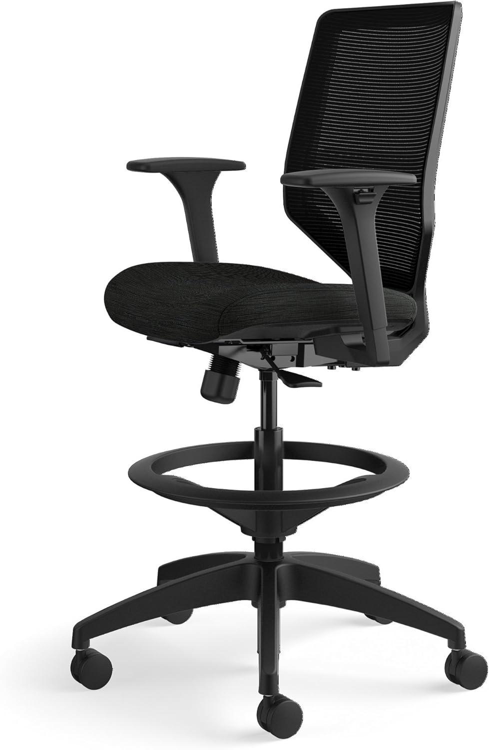 26.5 in. Solve Ilira-Stretch Back Task Stool - Black