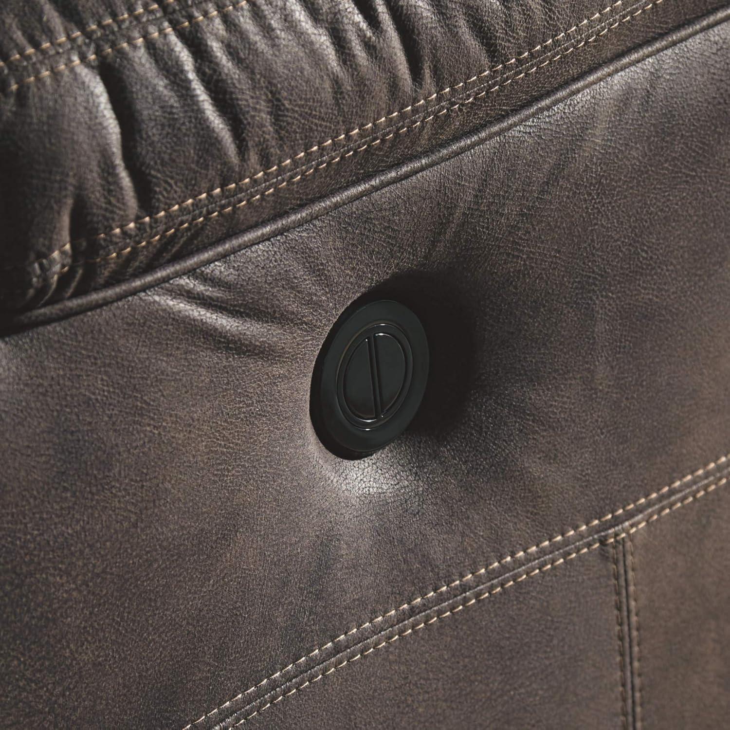 Signature Design by Ashley Boxberg Asiento Reclinable Doble con Consola, Teca