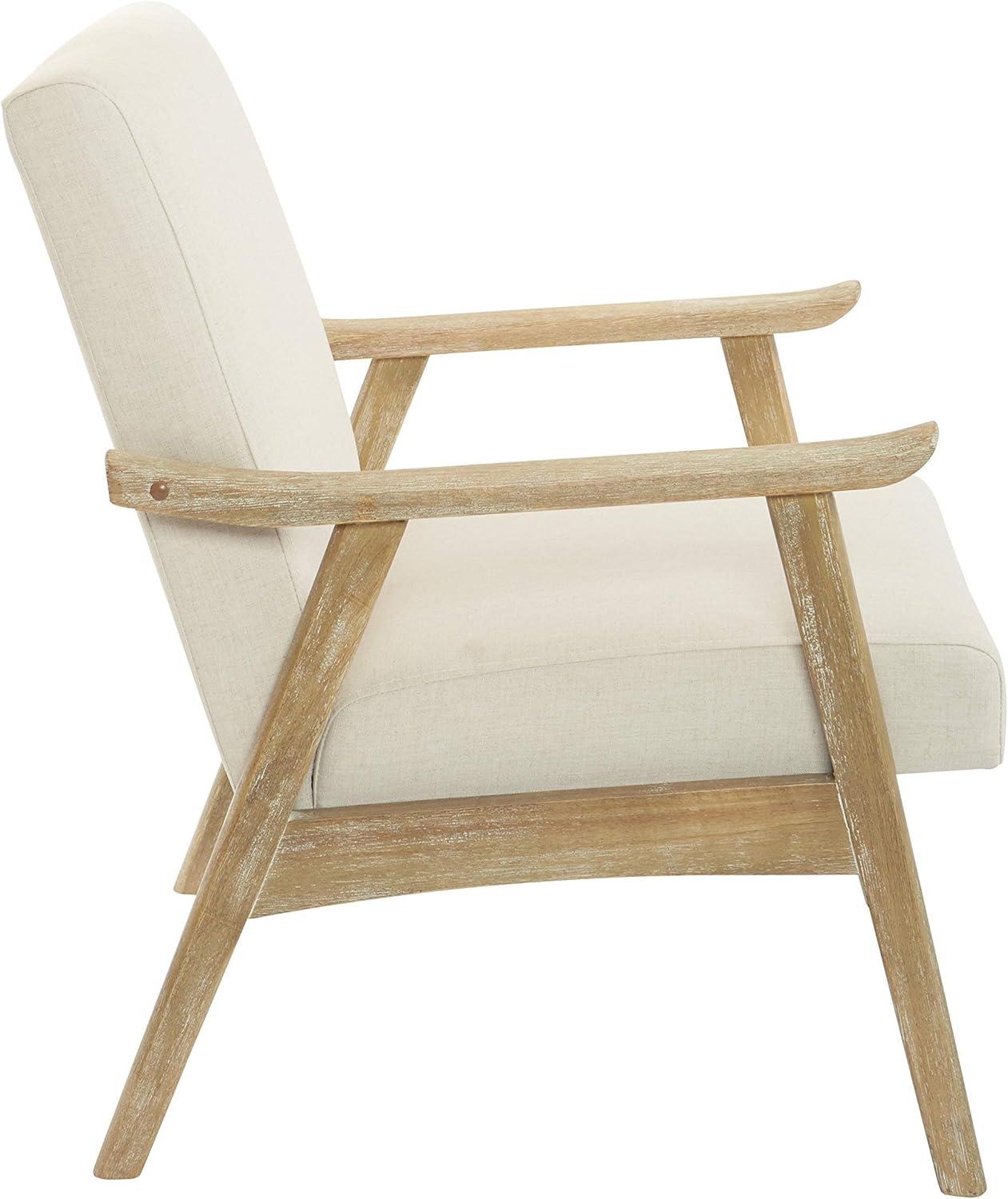 OSP Home Furnishings Weldon Chair in Linen fabric with Brushed Finished Frame