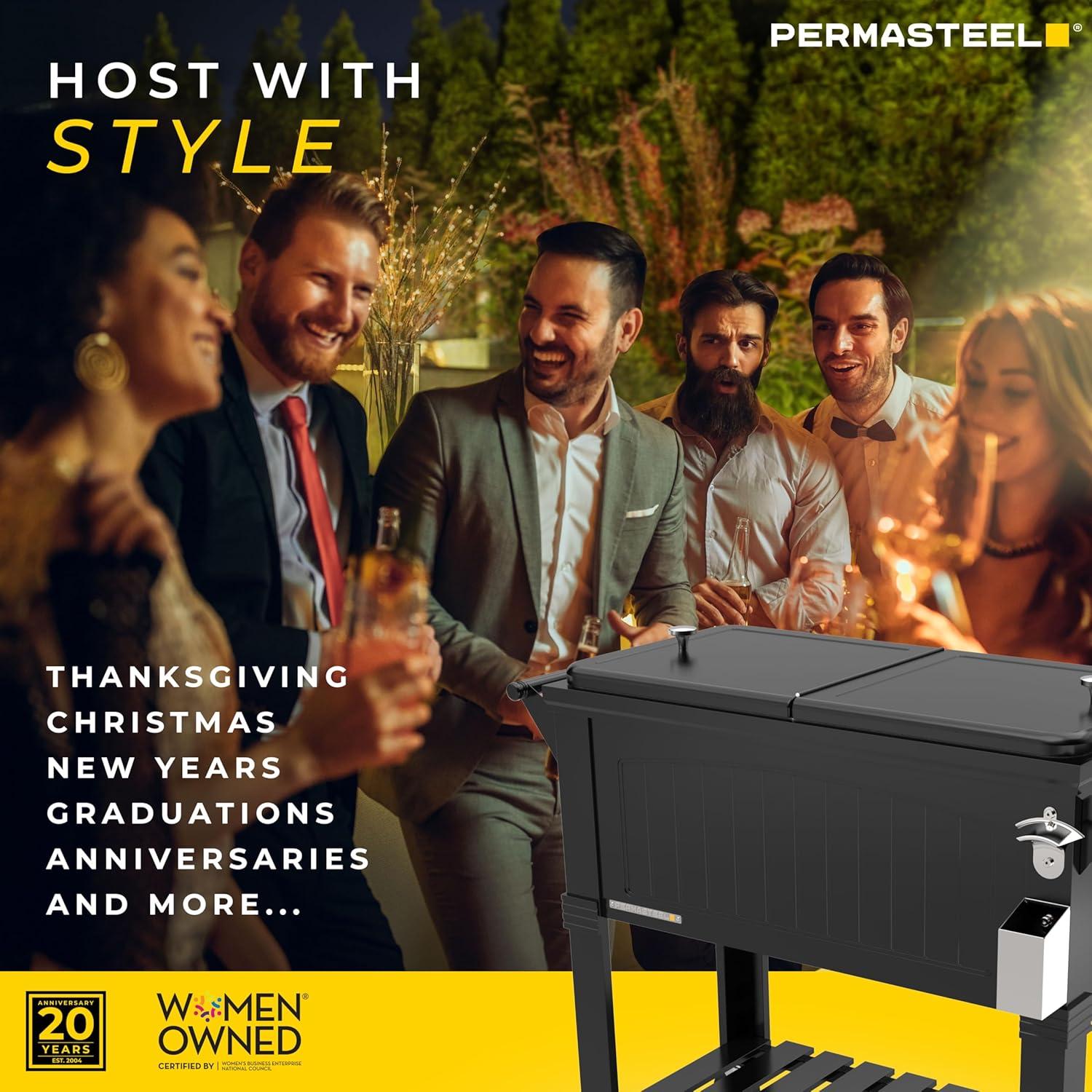 Permasteel Permasteel 80 Qt. Furniture Style Rolling Patio Cooler