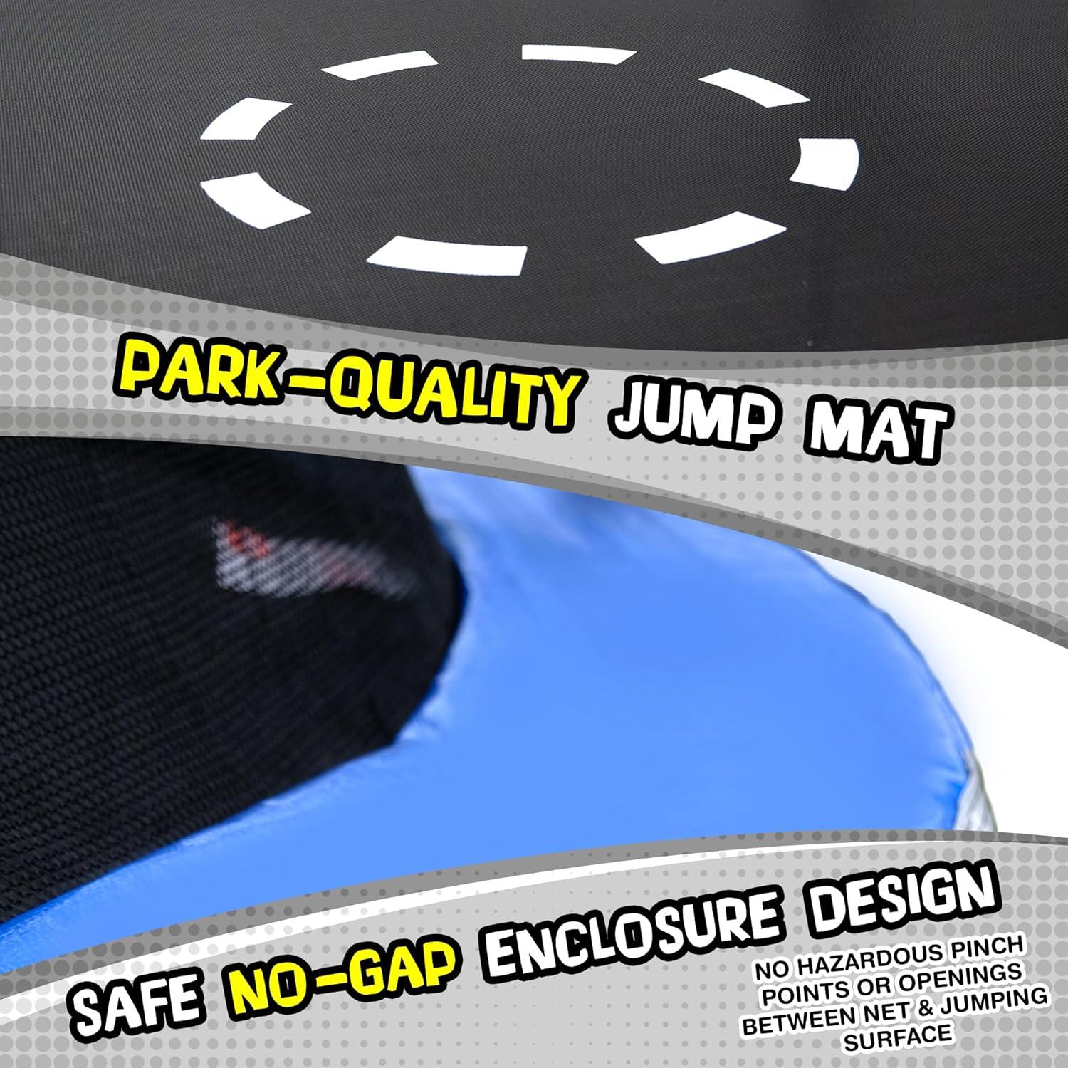 TruJump Sportspower TruJump 14' Round Trampoline with Safety Enclosure & with Lifetime Warranty on Jump Mat