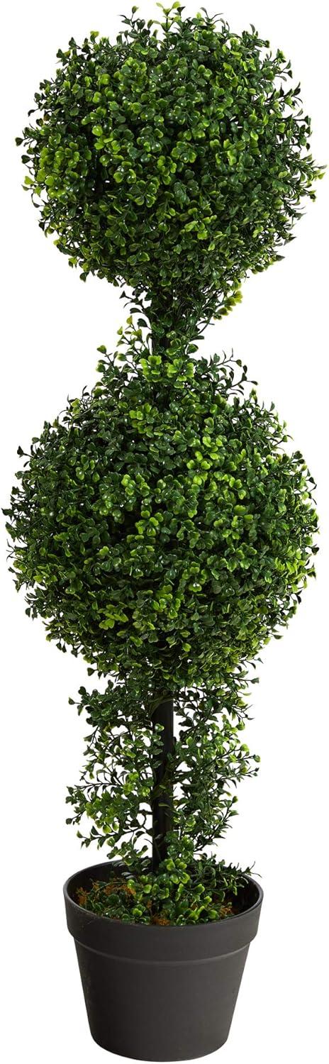 Nearly Natural T2022 34” Boxwood Double Ball Topiary Artificial Tree (Indoor/Outdoor)