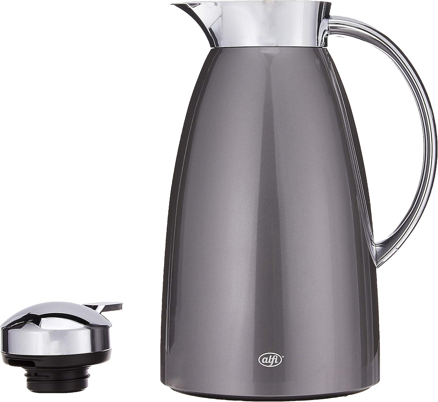 alfi AG1900GY2 Gusto 1-Liter Glass Vacuum-Insulated Carafe (Lacquered Metal Space Gray)