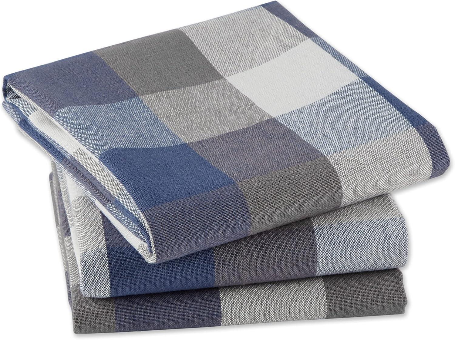 Rustic Multicolor Cotton Check Dish Towels Set