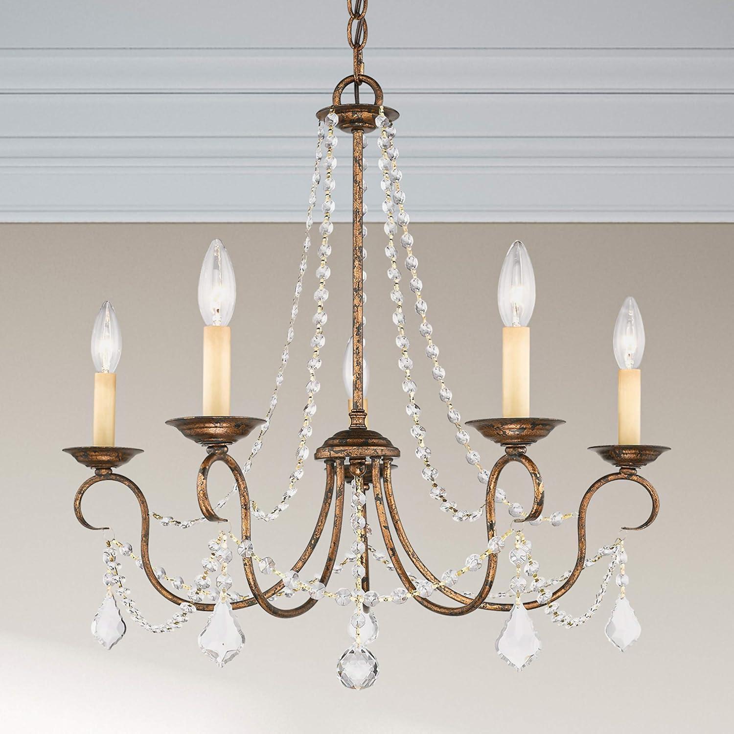 Livex Lighting Pennington 5 - Light Chandelier in  Hand Applied Venetian Golden Bronze