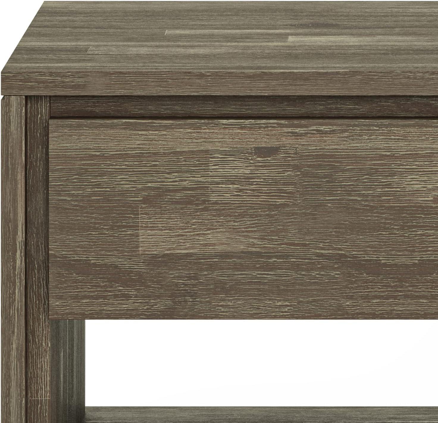 Lowry 22"W Solid Acacia Wood Square End Table with Storage Drawer