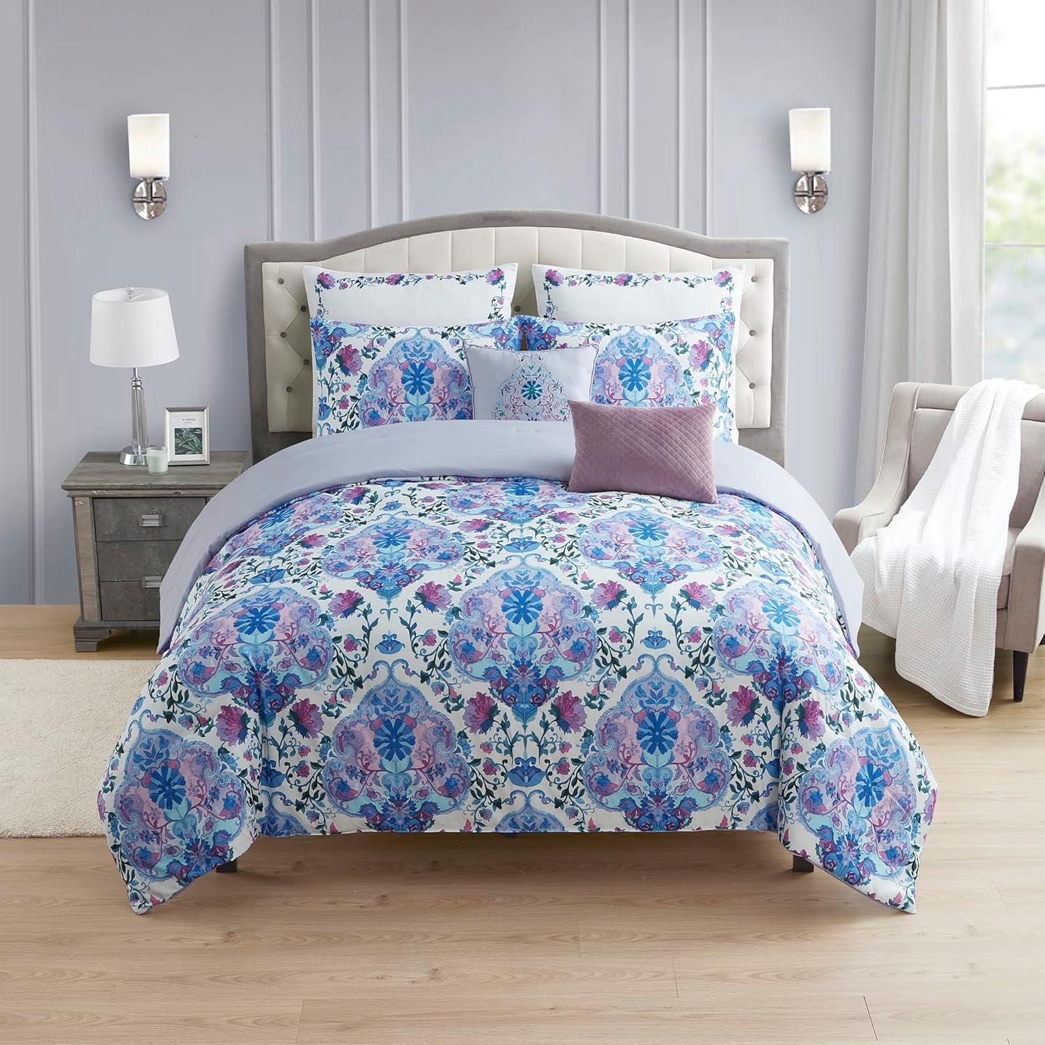 7pc Juliette Floral Printed Comforter Set - Queen