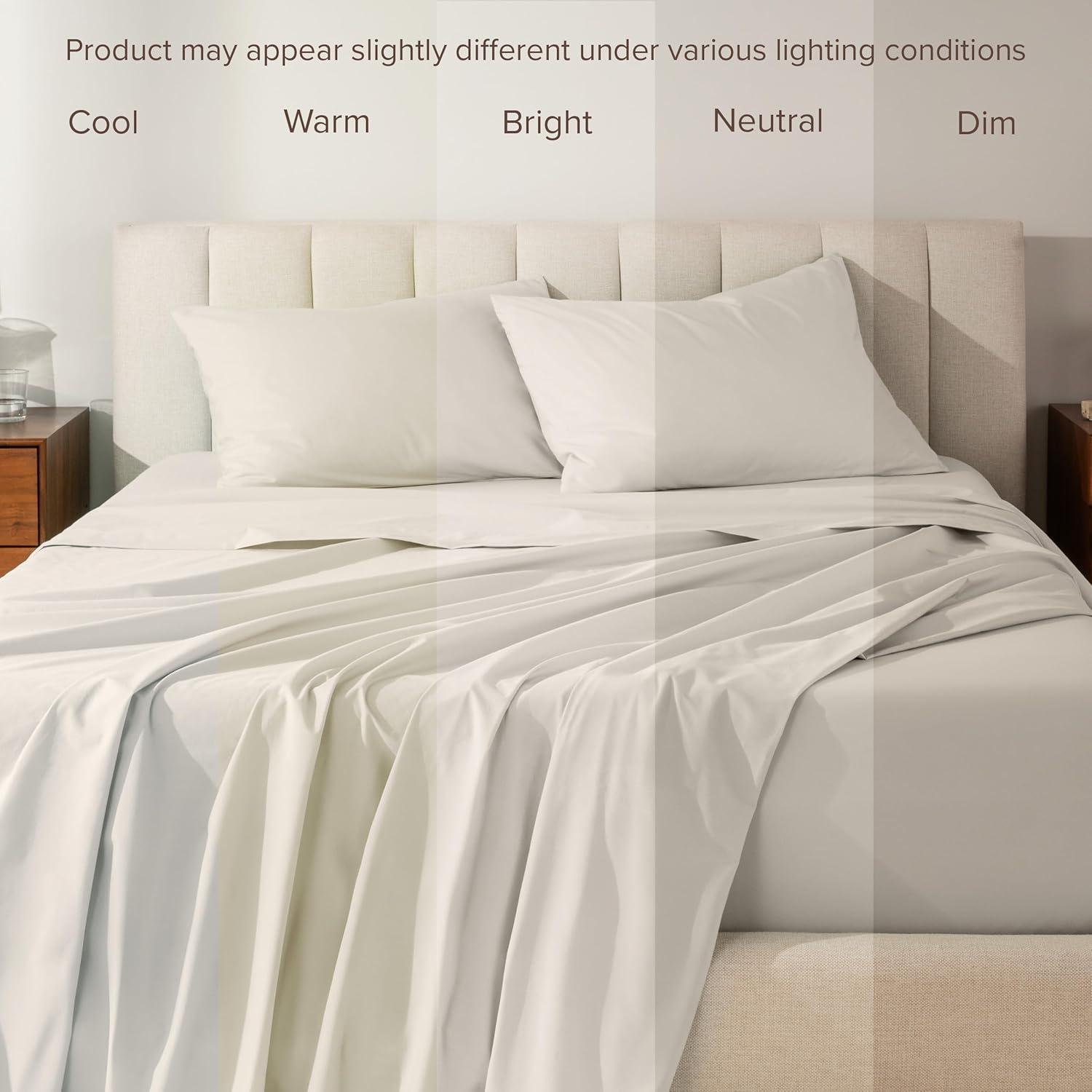 Bare Home 100% Cotton Percale Sheet Set