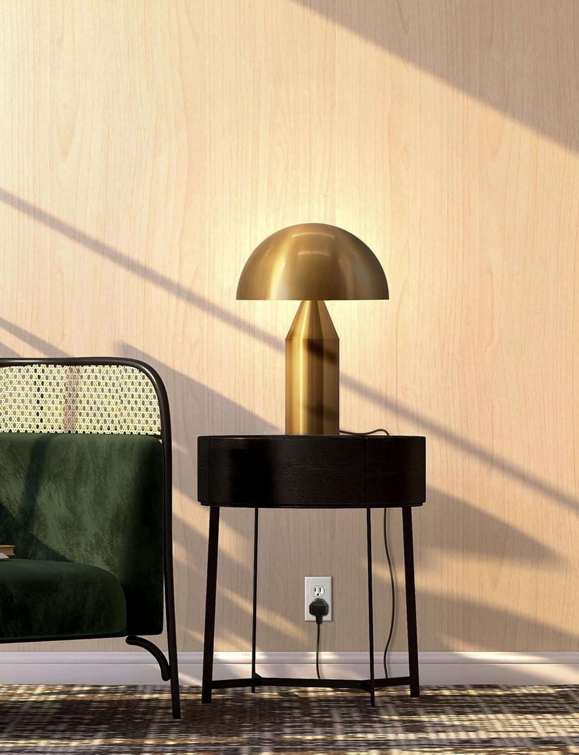 Antique Brass 15" Modern Mushroom LED Table Lamp