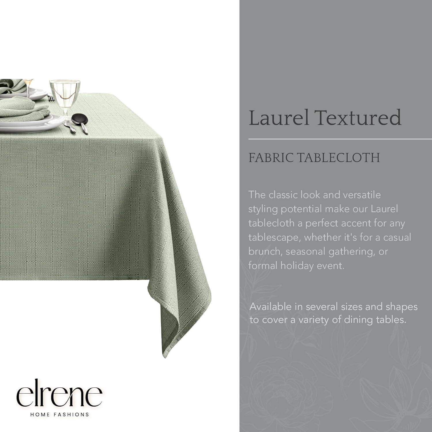 Laurel Solid Texture Water and Stain Resistant Tablecloth - 60" x 144" - Sage - Elrene Home Fashions
