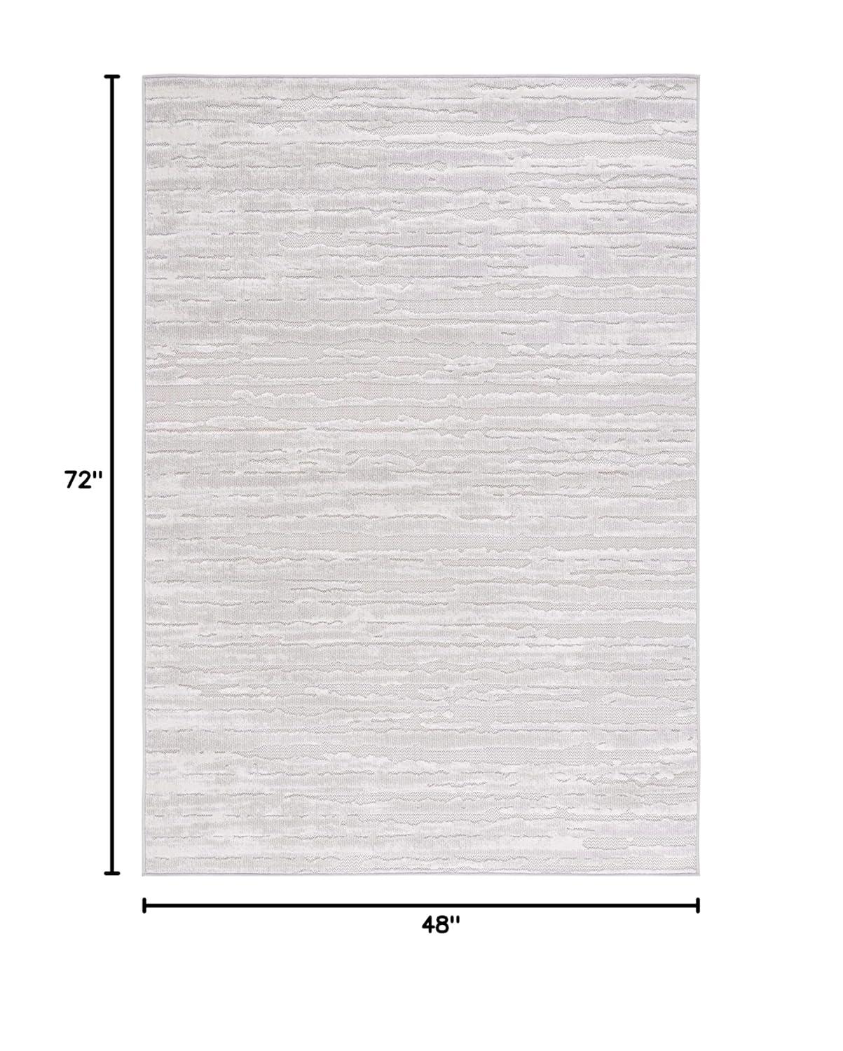 SAFAVIEH Cabana Maisy Indoor/Outdoor Area Rug, Grey/Ivory, 4' x 6'