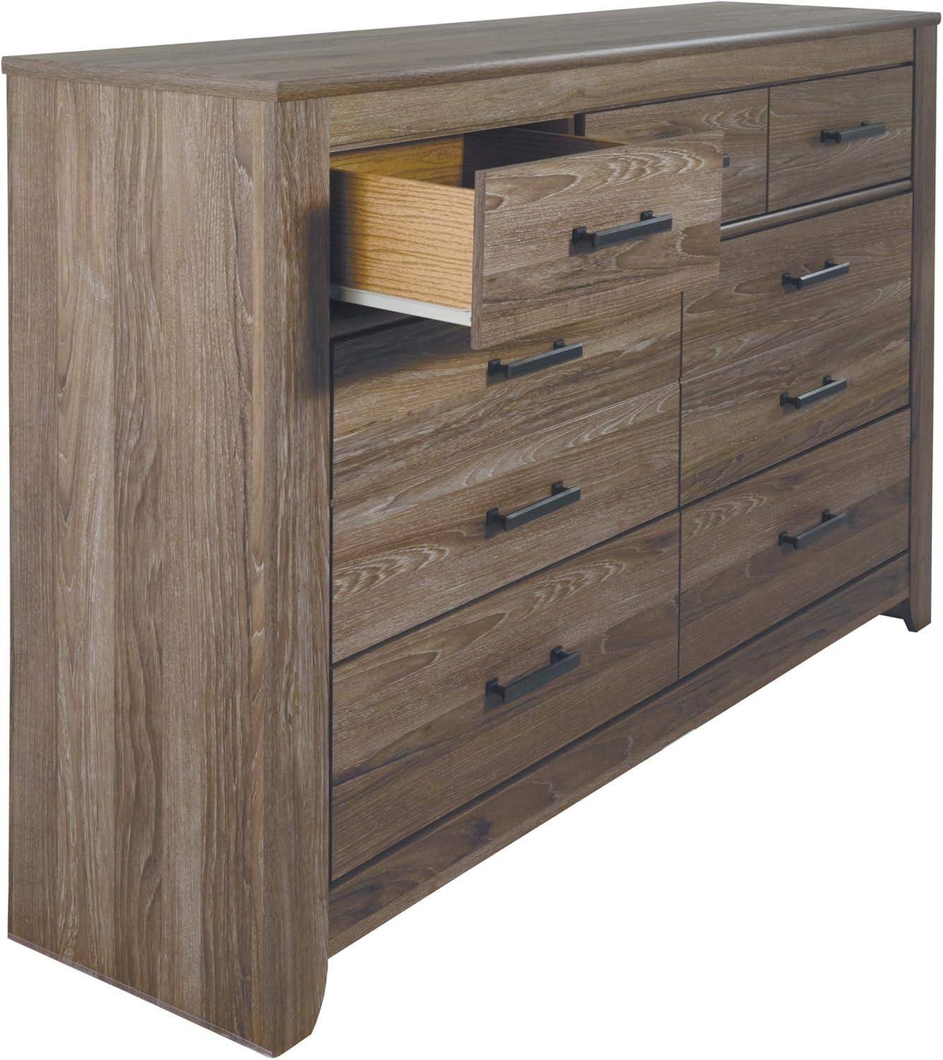 Gray Transitional 7-Drawer Dresser with Mirror