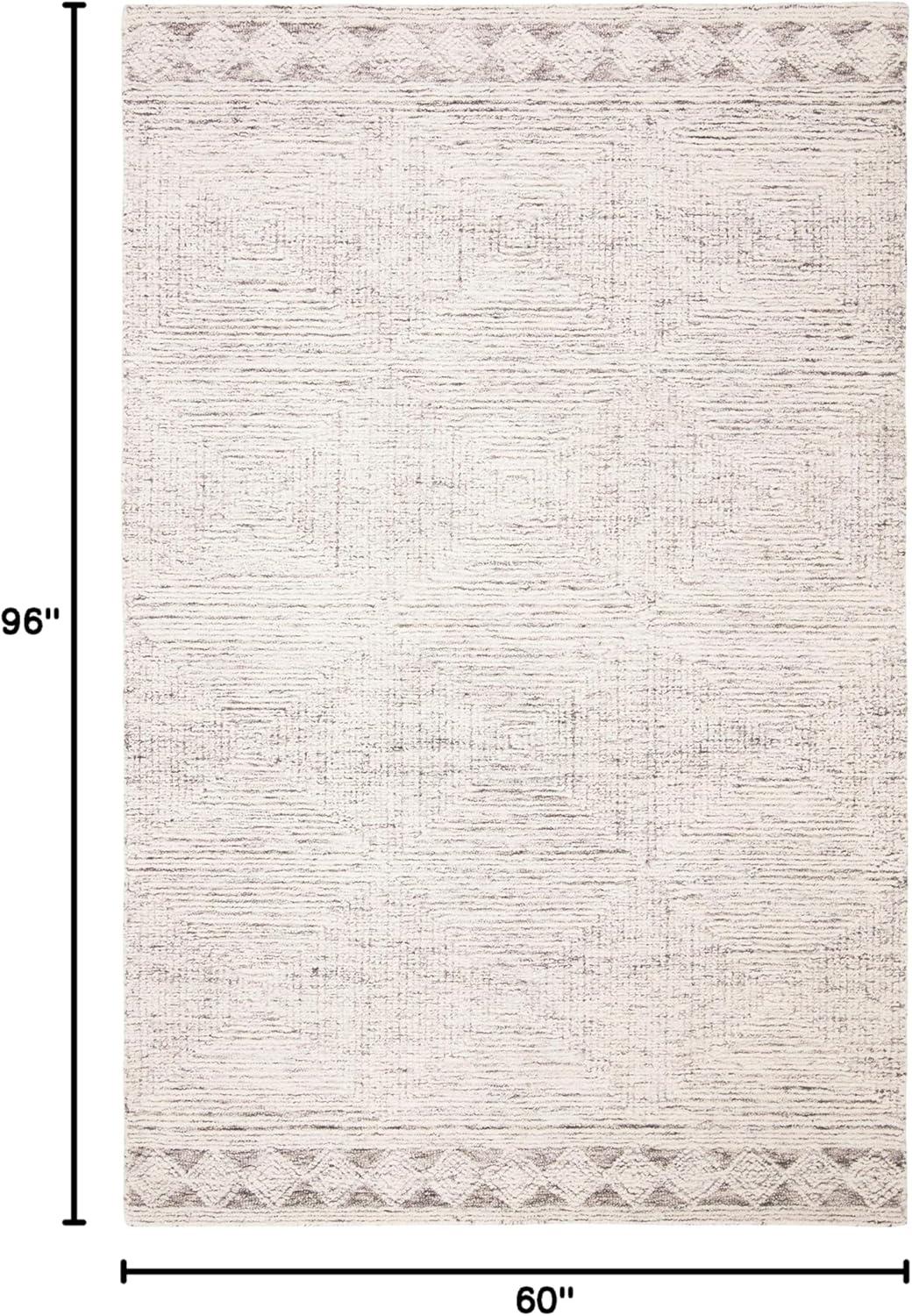 Abstract ABT349 Hand Tufted Area Rug - Ivory/Grey - 5' X 8' - Safavieh.