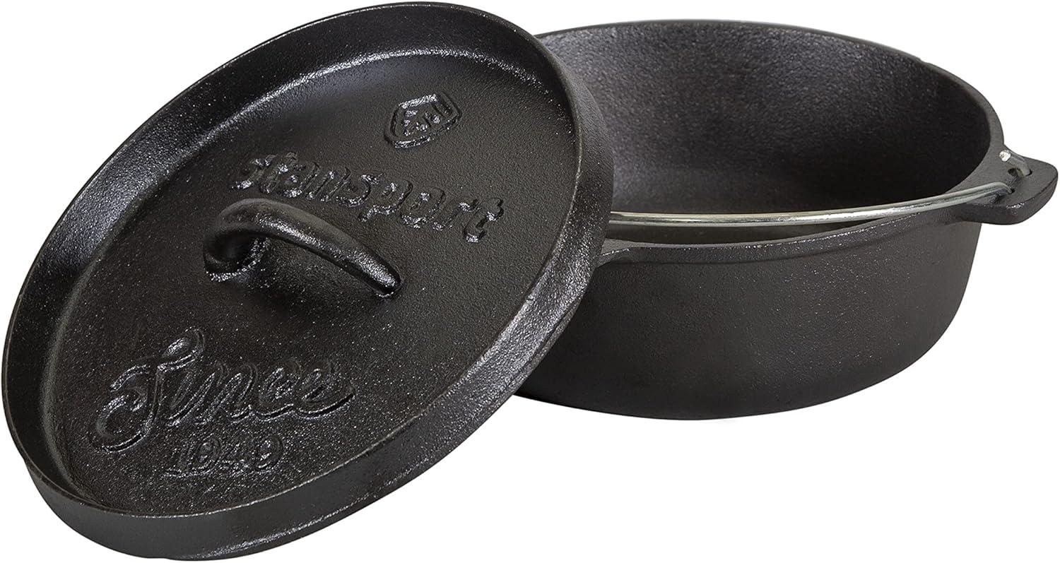 Stansport Stansport 2 QT Pre-Seasoned Cast Iron Dutch Oven Flat Bottom