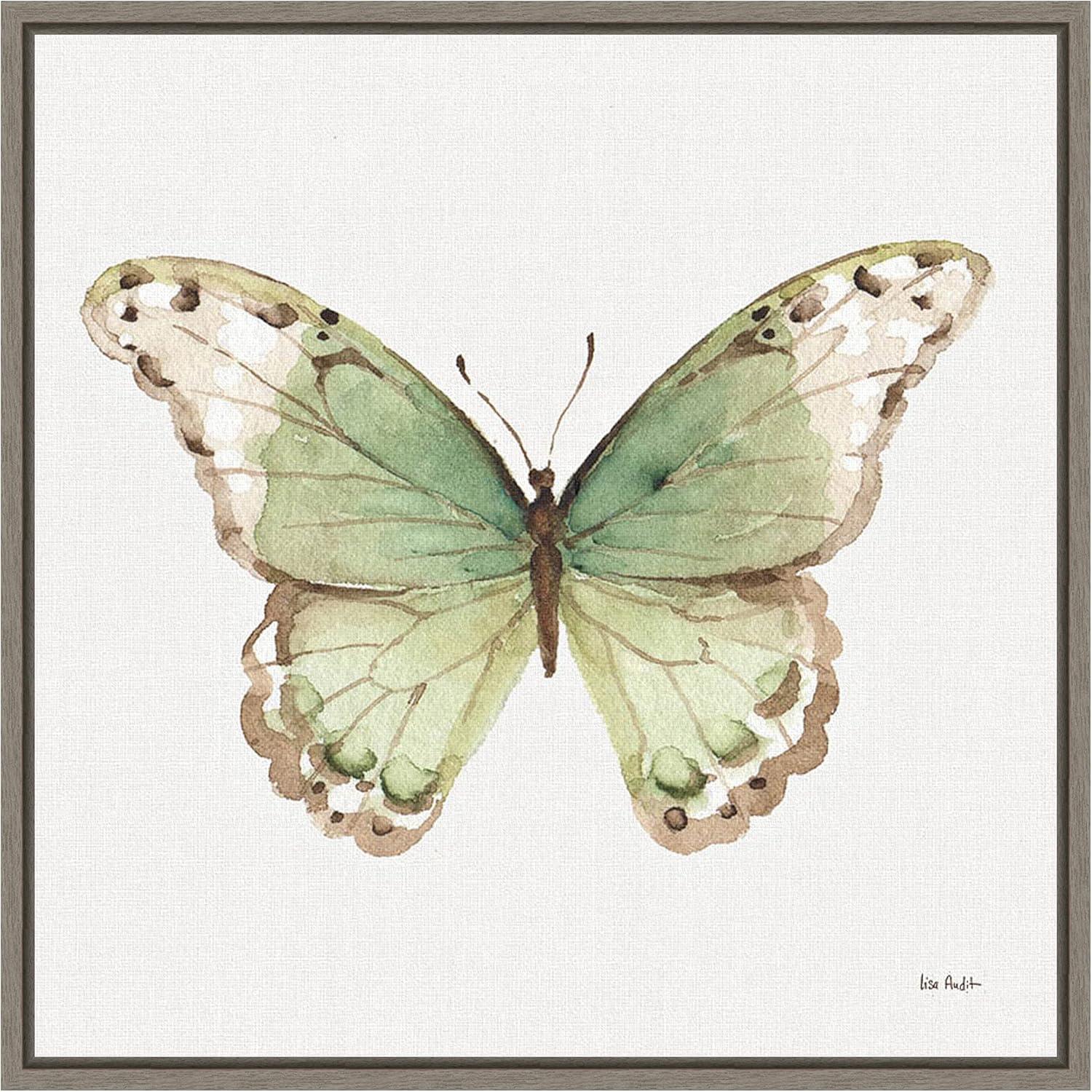 Amanti Art Colorful Breeze XII (Butterfly) by Lisa Audit Canvas Wall Art Print Framed 16-in. x 16-in.