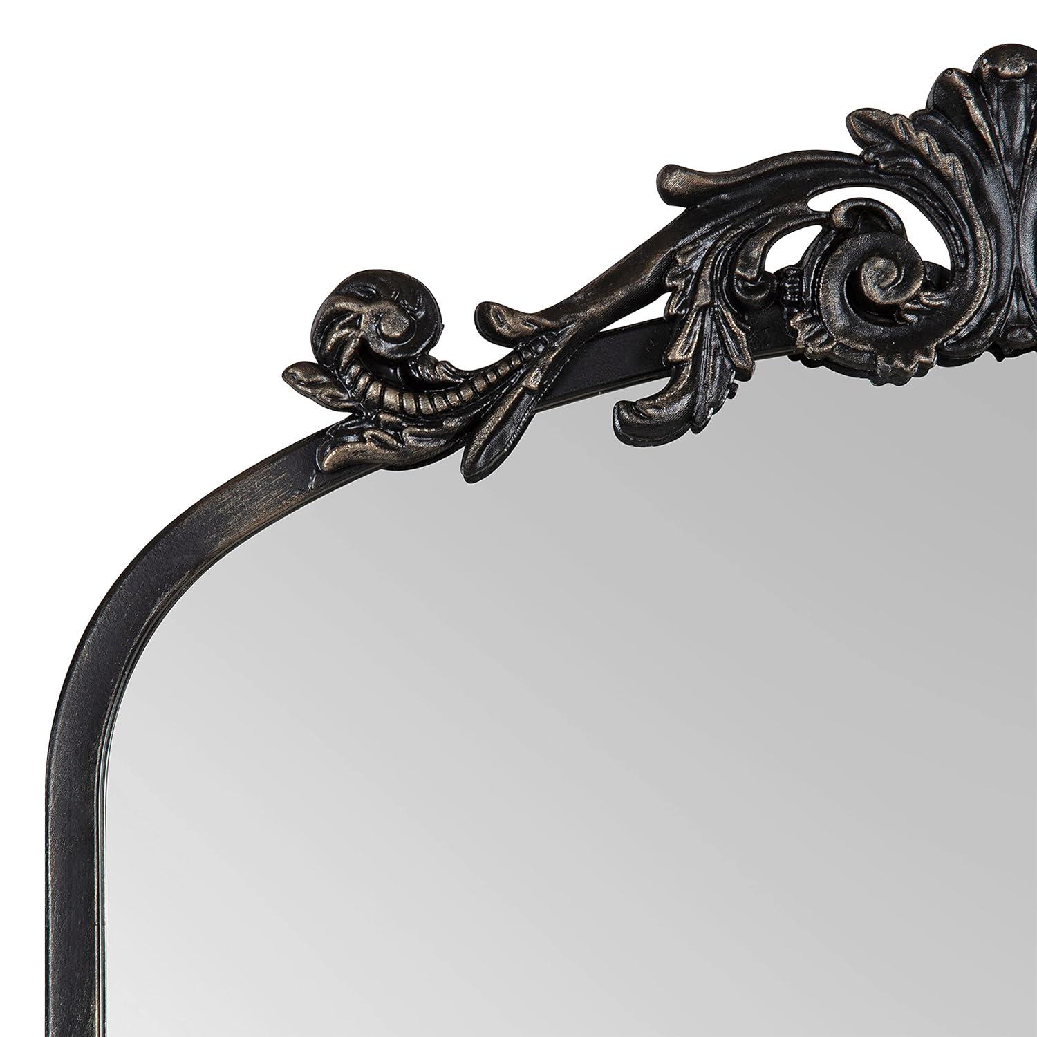 Kate and Laurel Arendahl Functional Mirror with Shelf - Black, 21x32