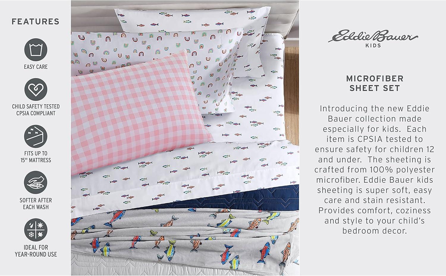 Eddie Bauer Ultra Soft Brushed Microfiber Kids/Toddler/Youth Sheet Collection